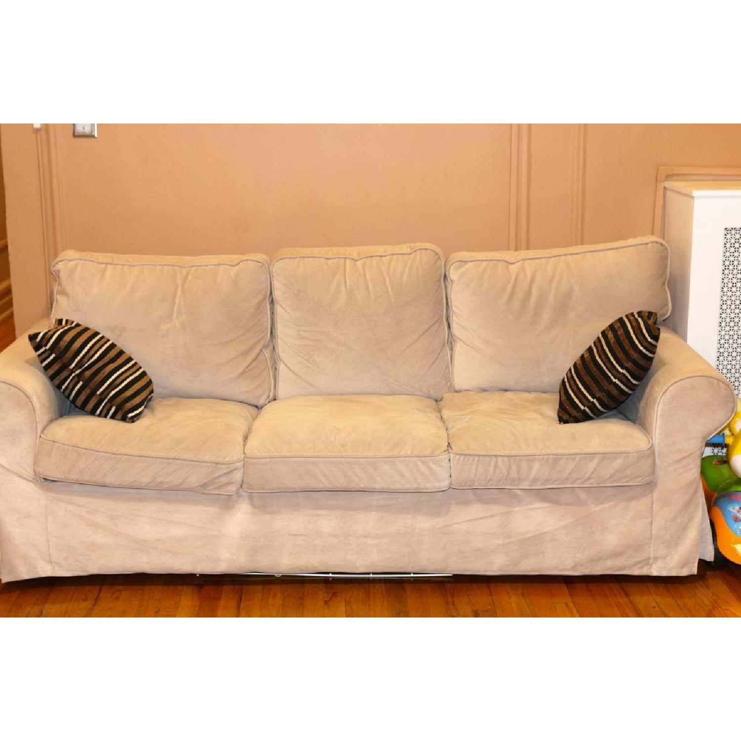 Ikea Ektorp Sofa w/ Custom Velvet Cover - image-2