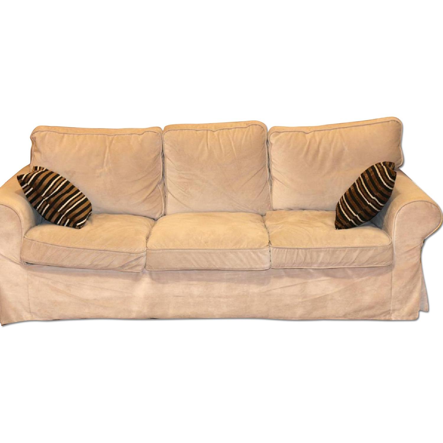 Ikea Ektorp Sofa w/ Custom Velvet Cover AptDeco