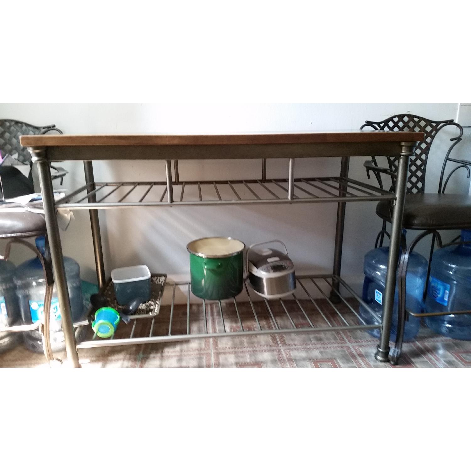 Butcher Block Island Table AptDeco