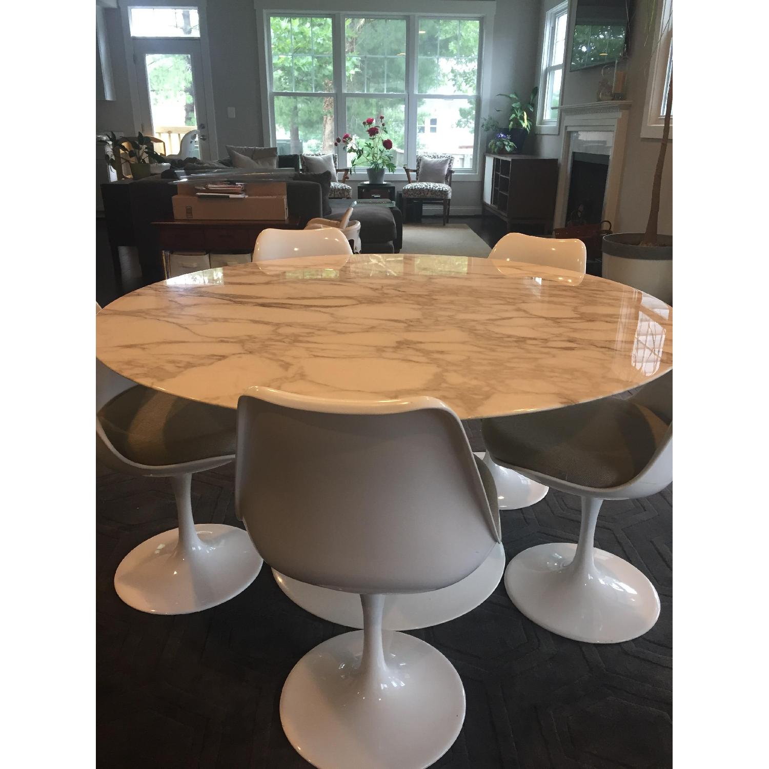 Saarinen Round Marble Tulip Dining Table (5 tulip chairs also available) - image-1
