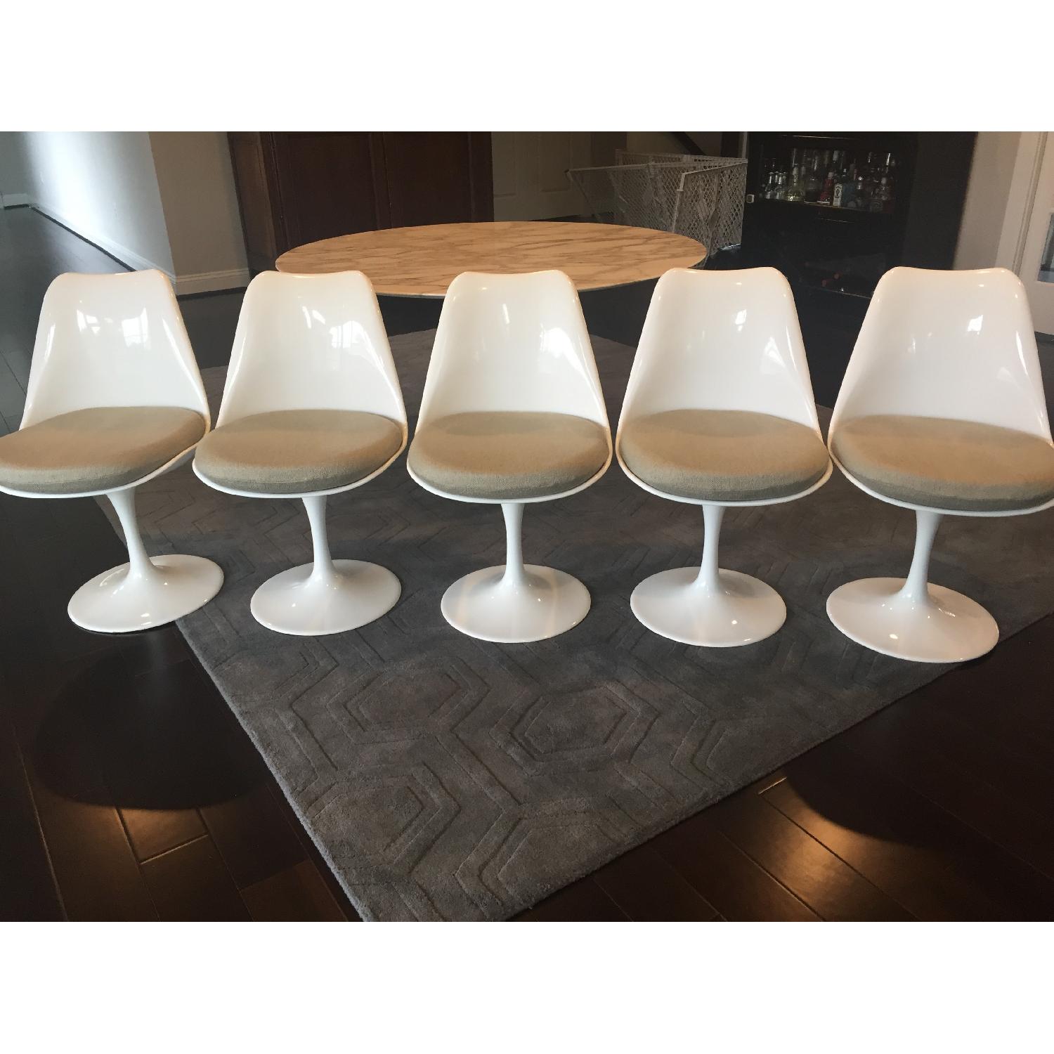 Saarinen Style Tulip Neutral Chairs - image-4
