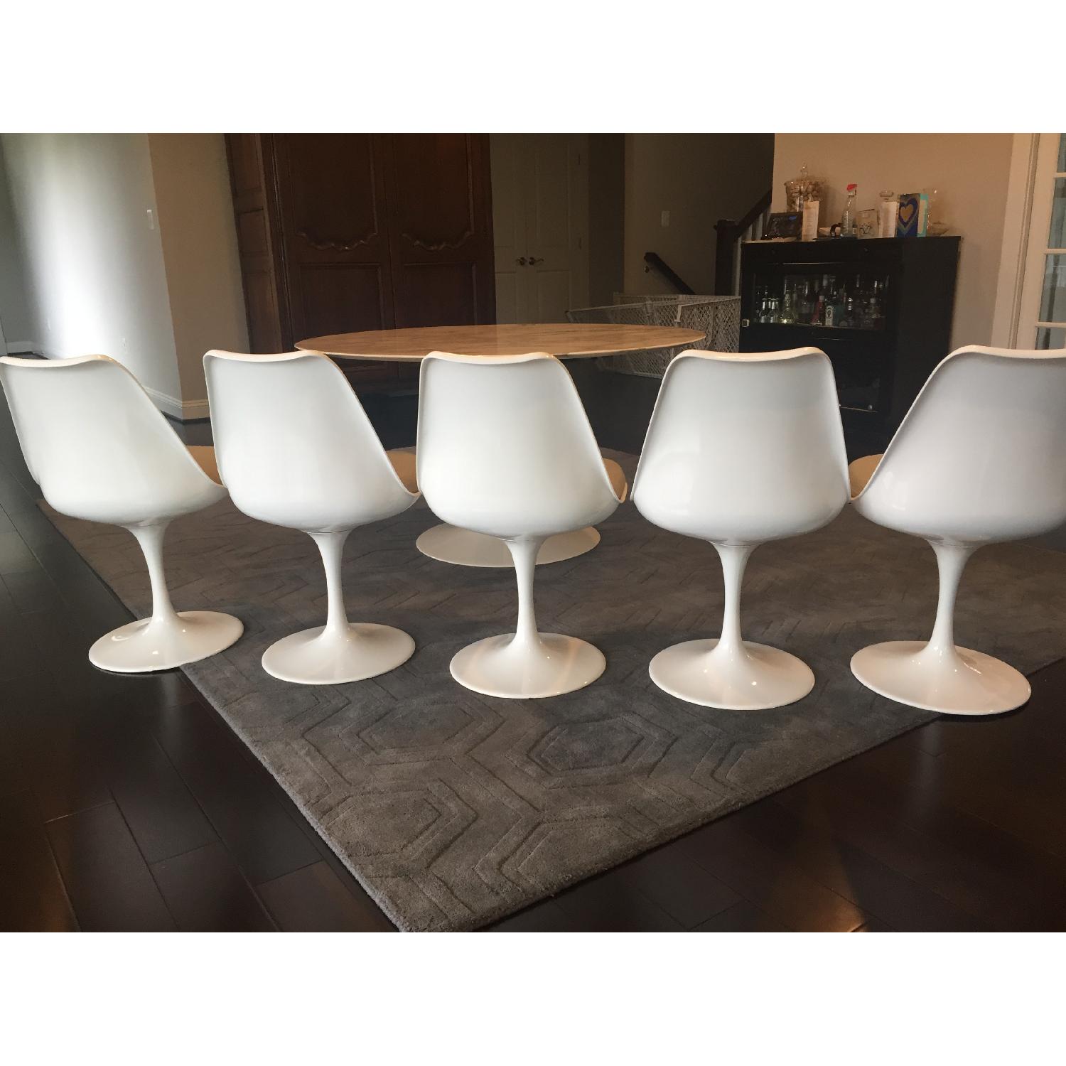 Saarinen Style Tulip Neutral Chairs - image-5