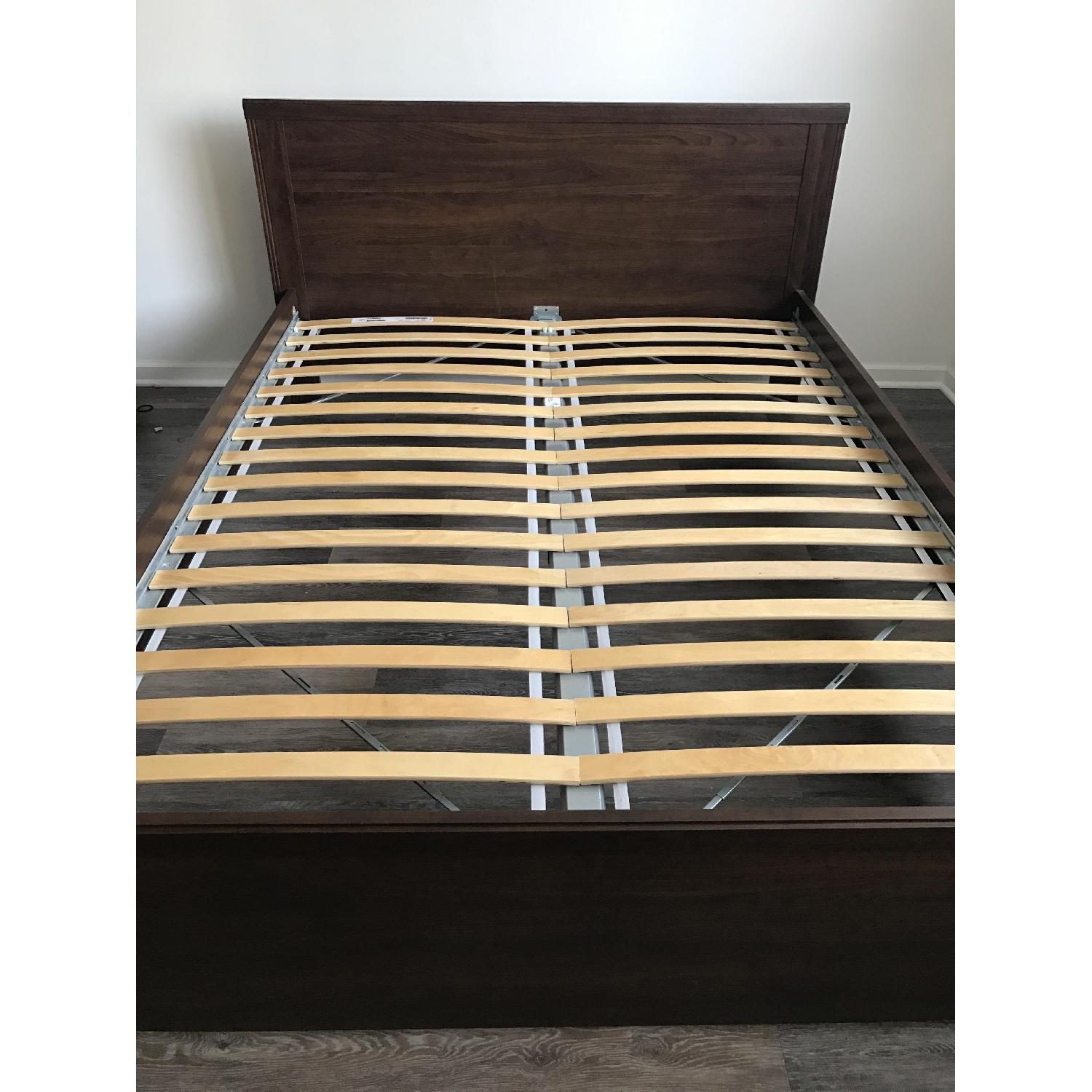 Ikea Brusali Queen Bed Frame w/ Luroy Slats AptDeco