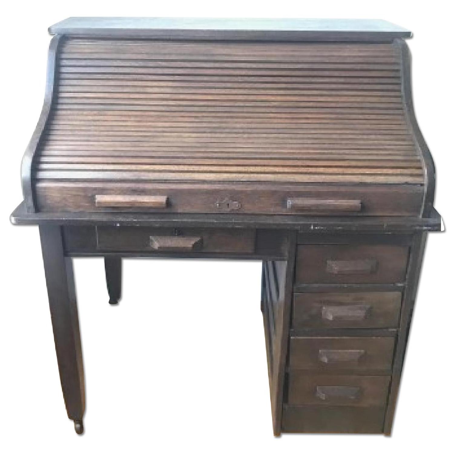 Rolltop Desk & Office Chair AptDeco