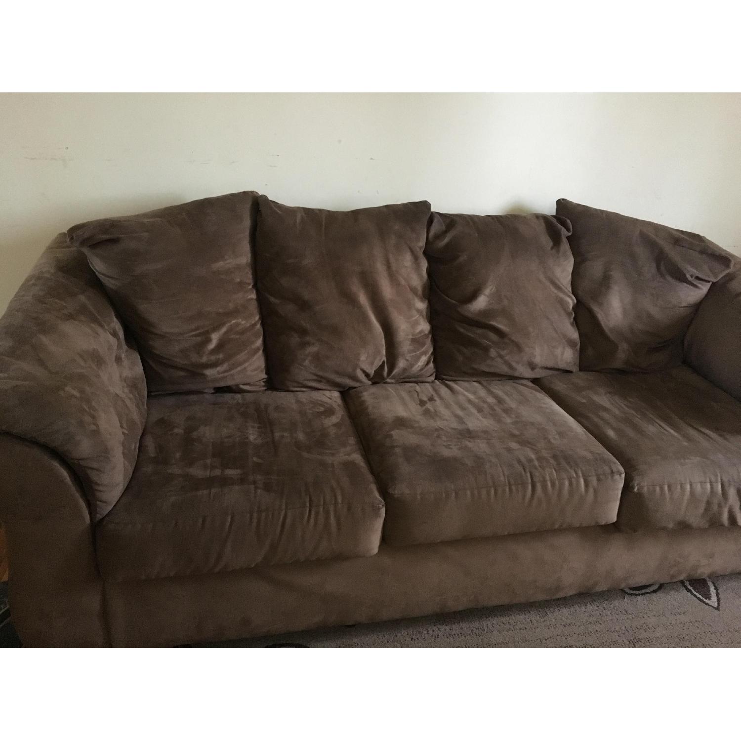 Ashley's Brown 3 Seater Soft Sofa - image-2