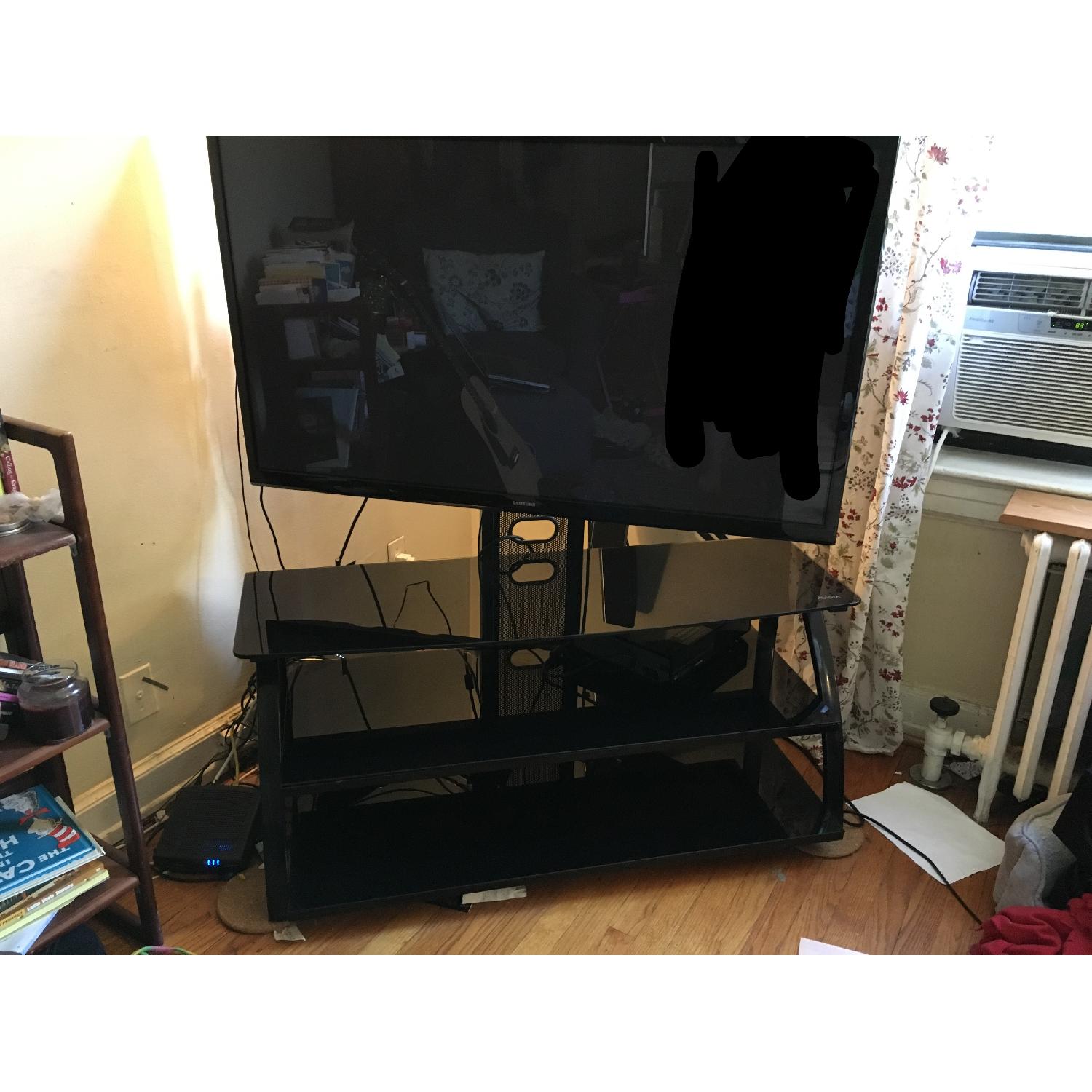 Avista Numina Flat Panel TV Console w/ Glass Shelves in Blac - image-4