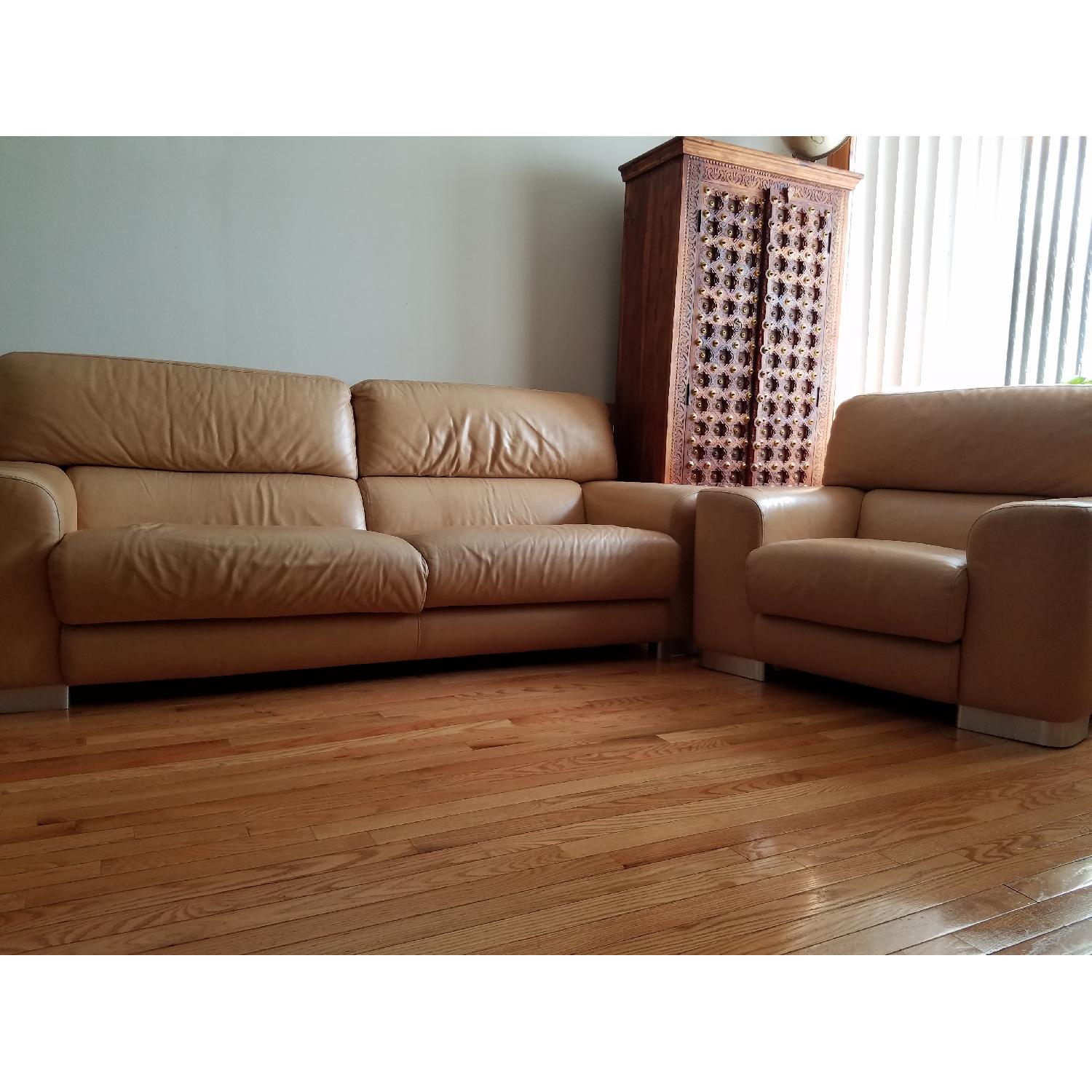 Incanto Italian Made Leather Sofa + 2 Chairs AptDeco