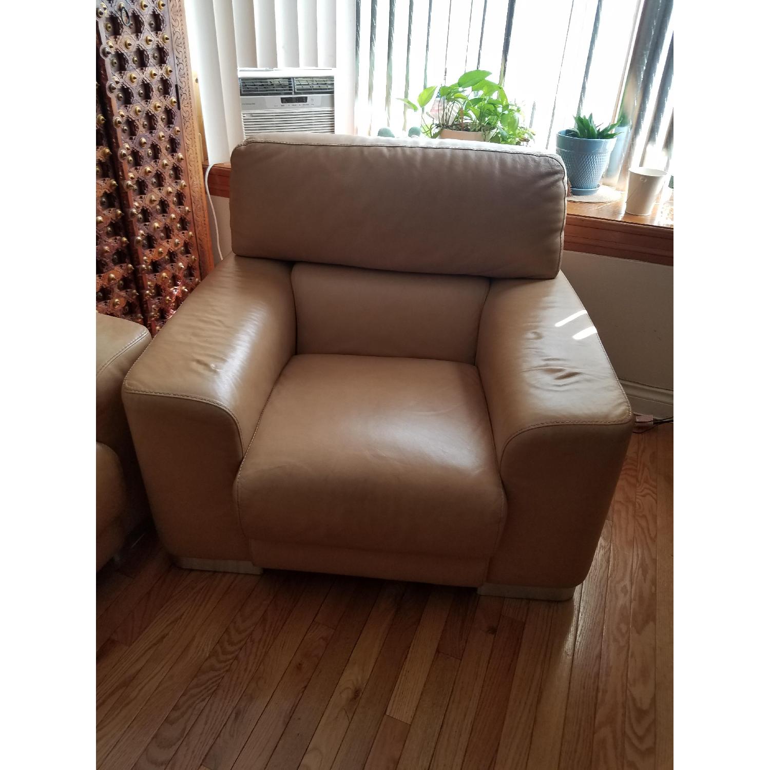 Incanto Italian Made Leather Sofa + 2 Chairs - image-10