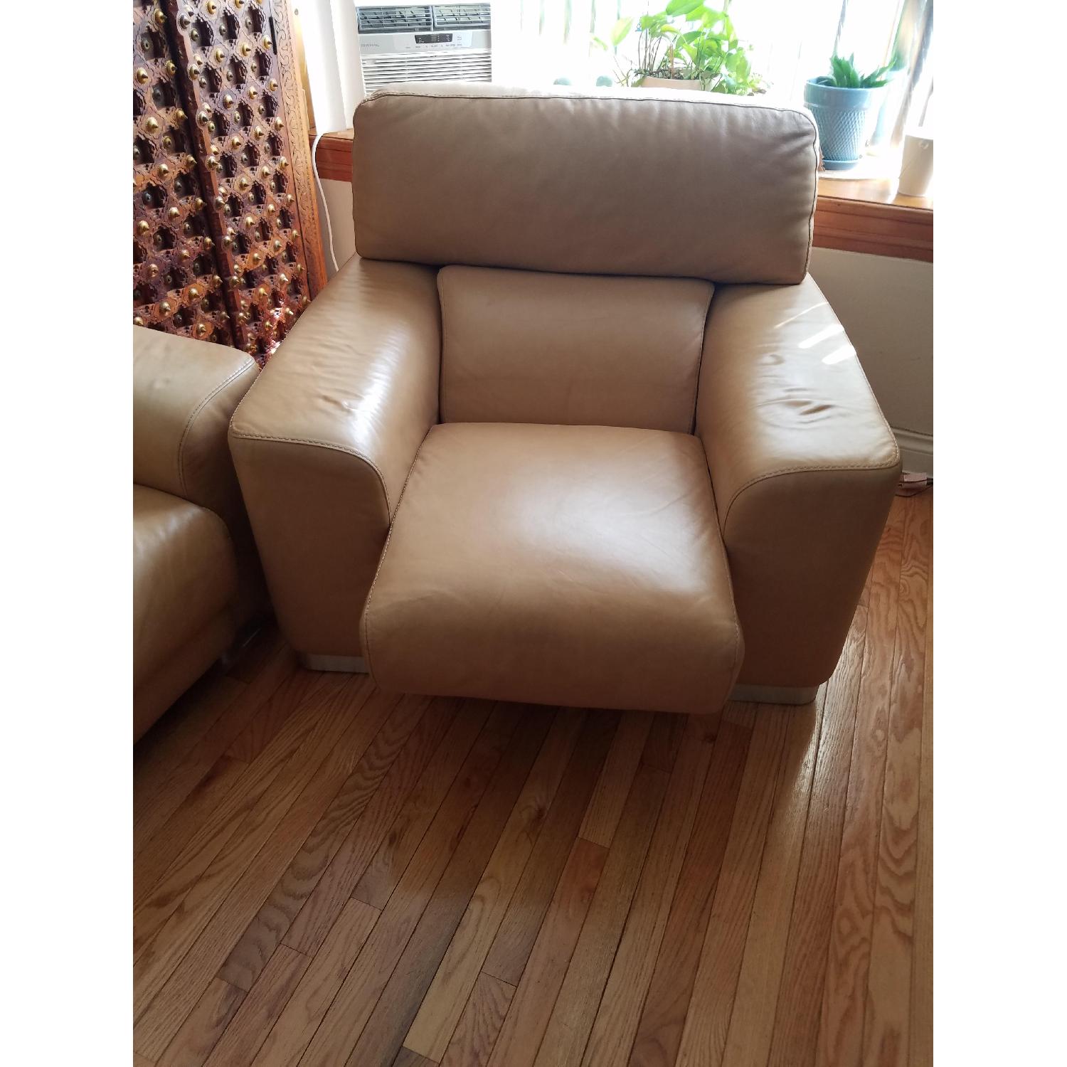 Incanto Italian Made Leather Sofa + 2 Chairs - image-11