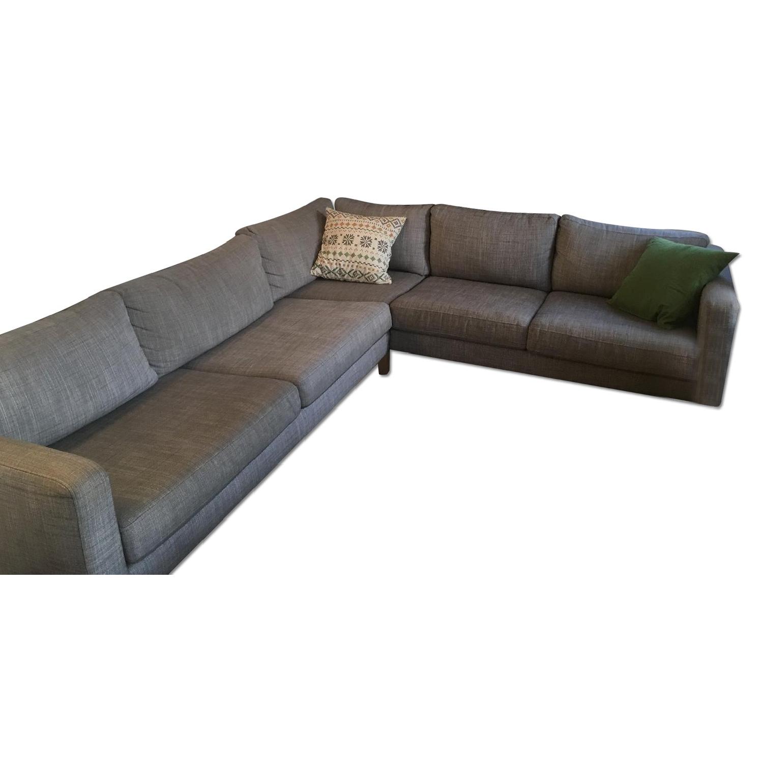 Ikea Karlstad Gray Sectional Sofa AptDeco