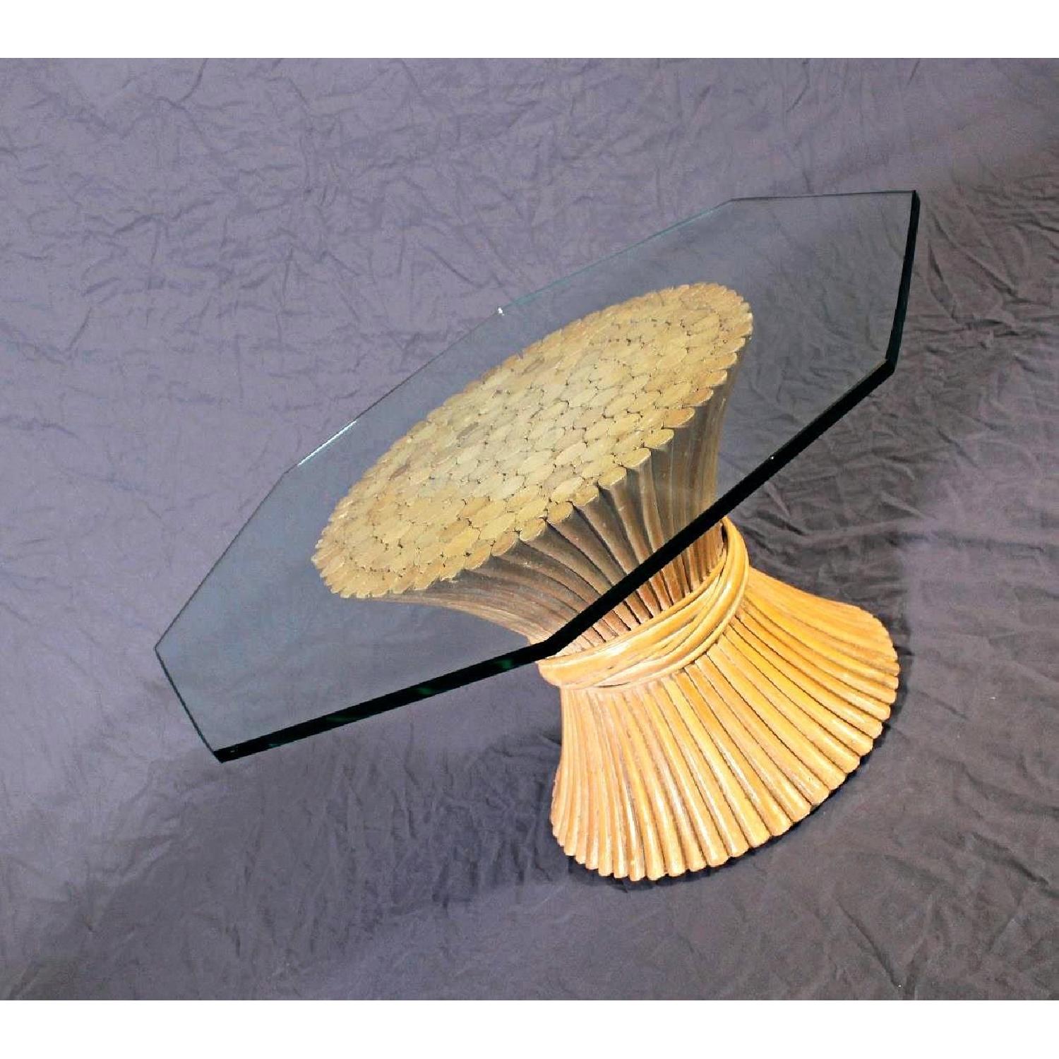 McGuire Glass Top Octagonal Coffee Table - image-1