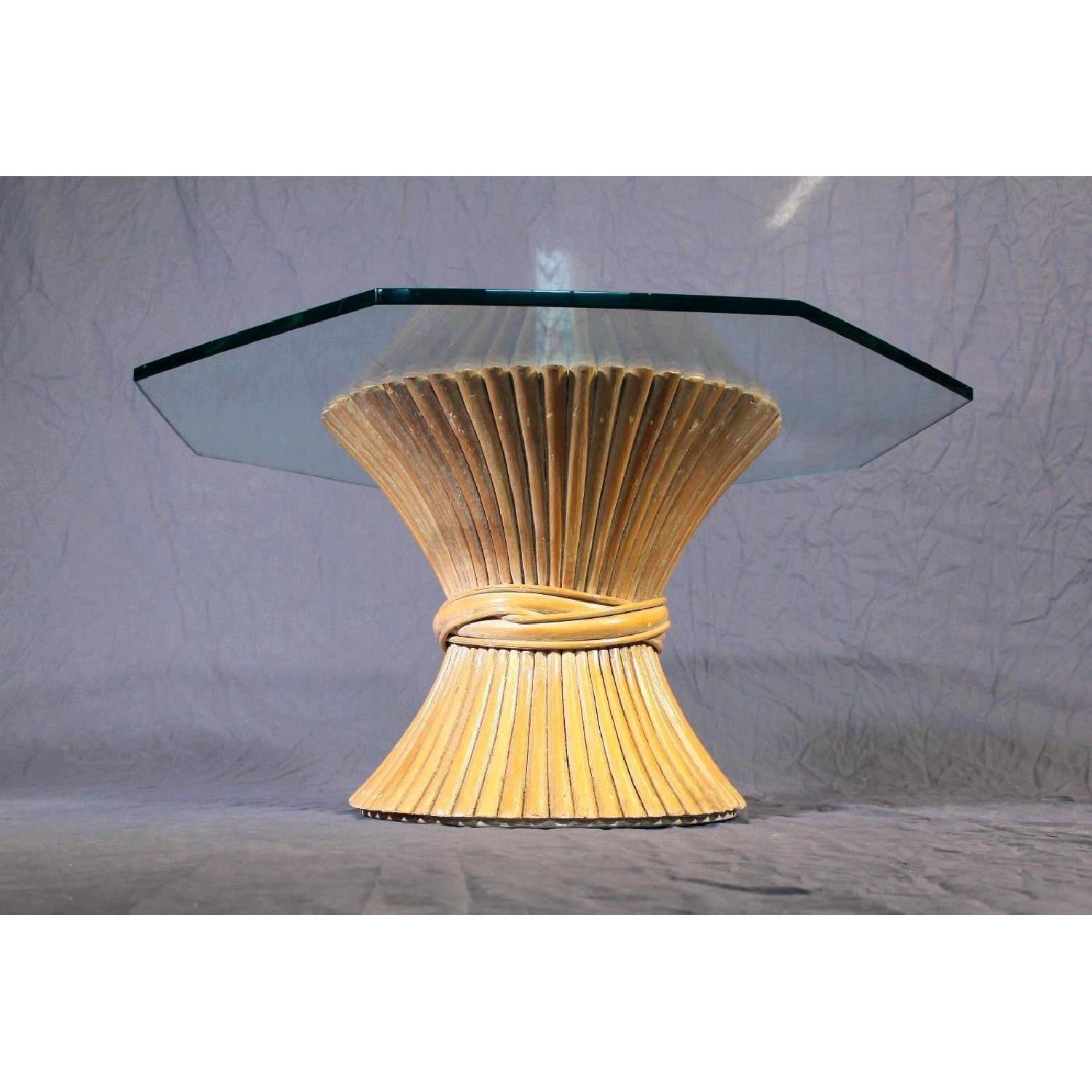 McGuire Glass Top Octagonal Coffee Table - image-2