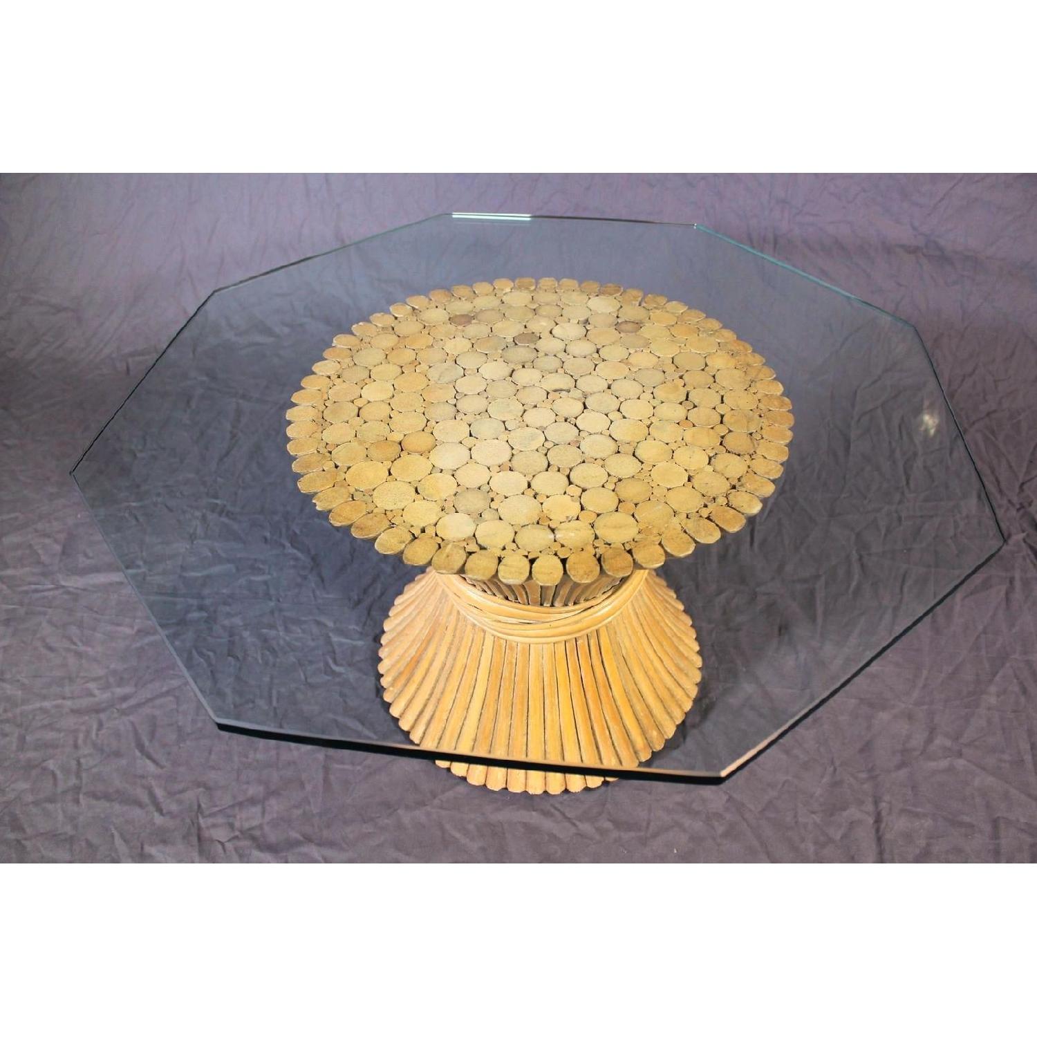 McGuire Glass Top Octagonal Coffee Table - image-6