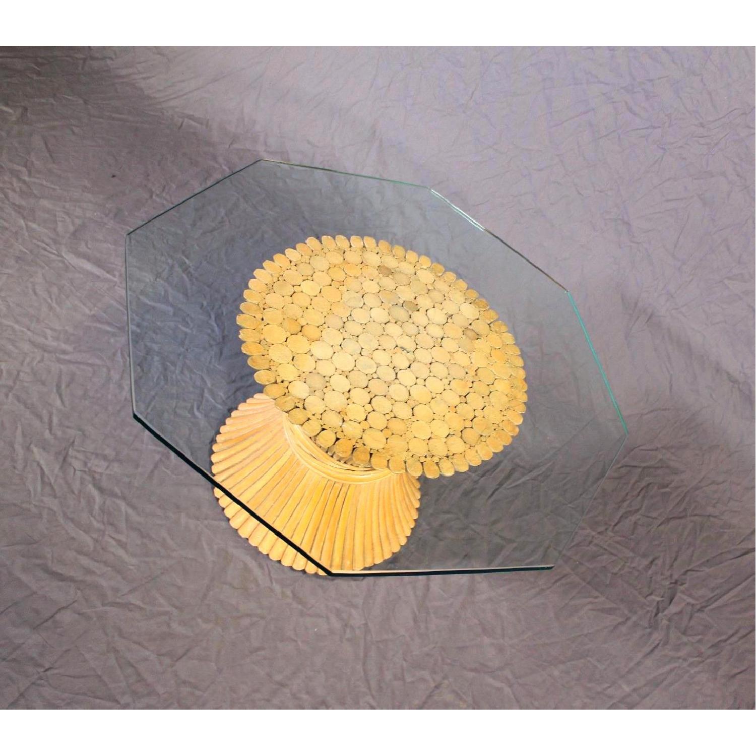 McGuire Glass Top Octagonal Coffee Table - image-8