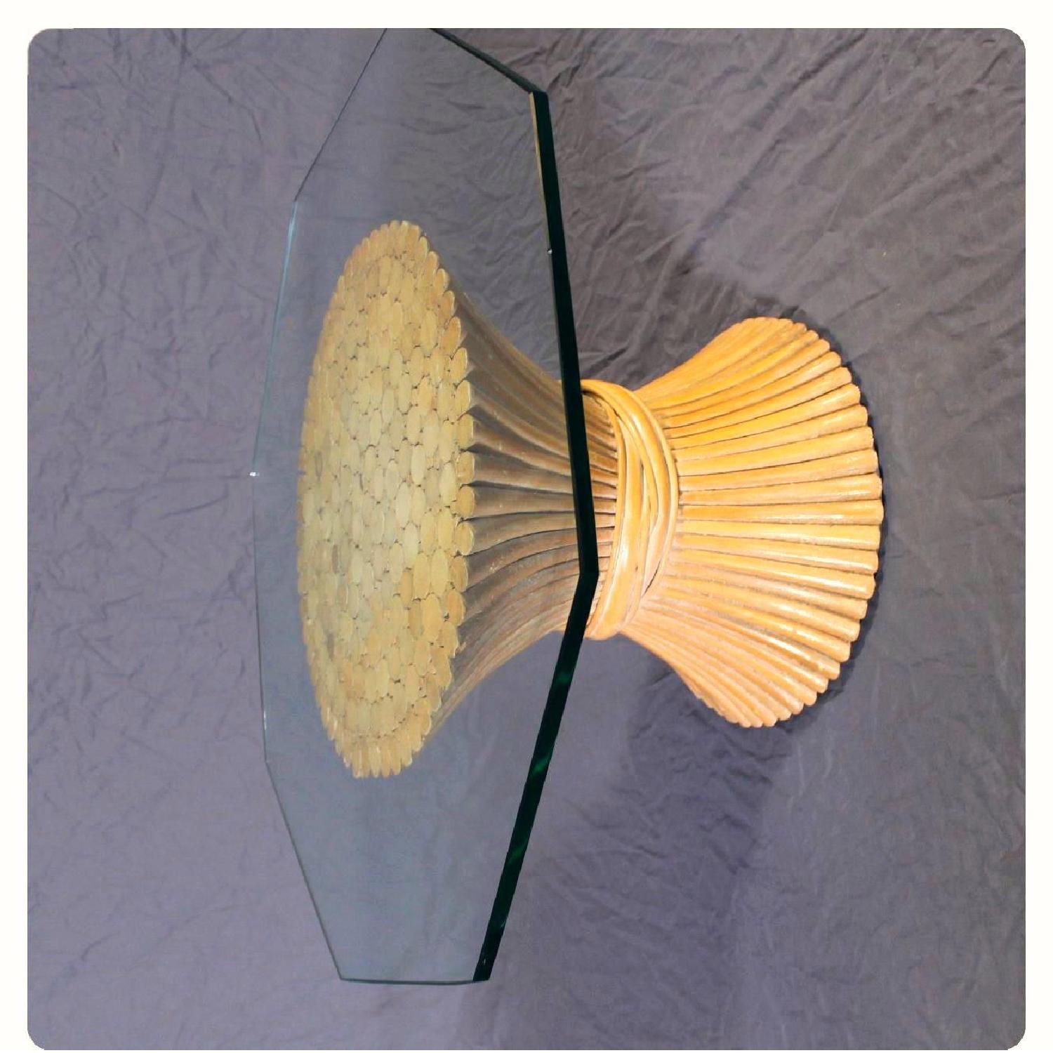 McGuire Glass Top Octagonal Coffee Table - image-9