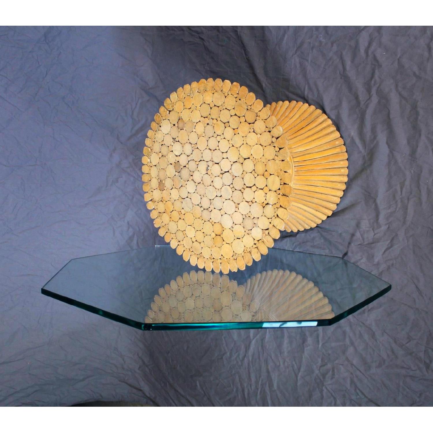 McGuire Glass Top Octagonal Coffee Table - image-11