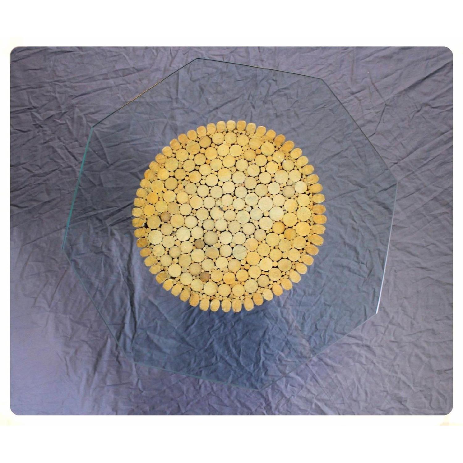 McGuire Glass Top Octagonal Coffee Table - image-12