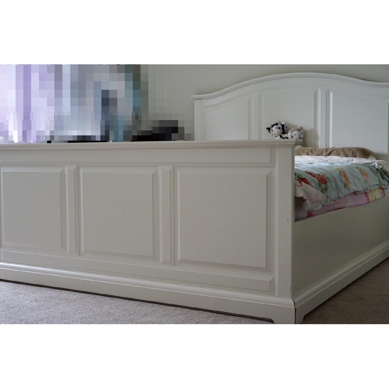 Ikea Queen Size White Bed Frame w/ Headboard - image-1