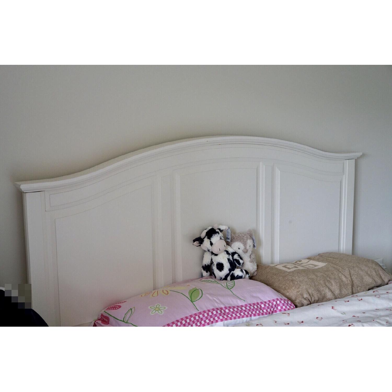 Ikea Queen Size White Bed Frame w/ Headboard - image-4