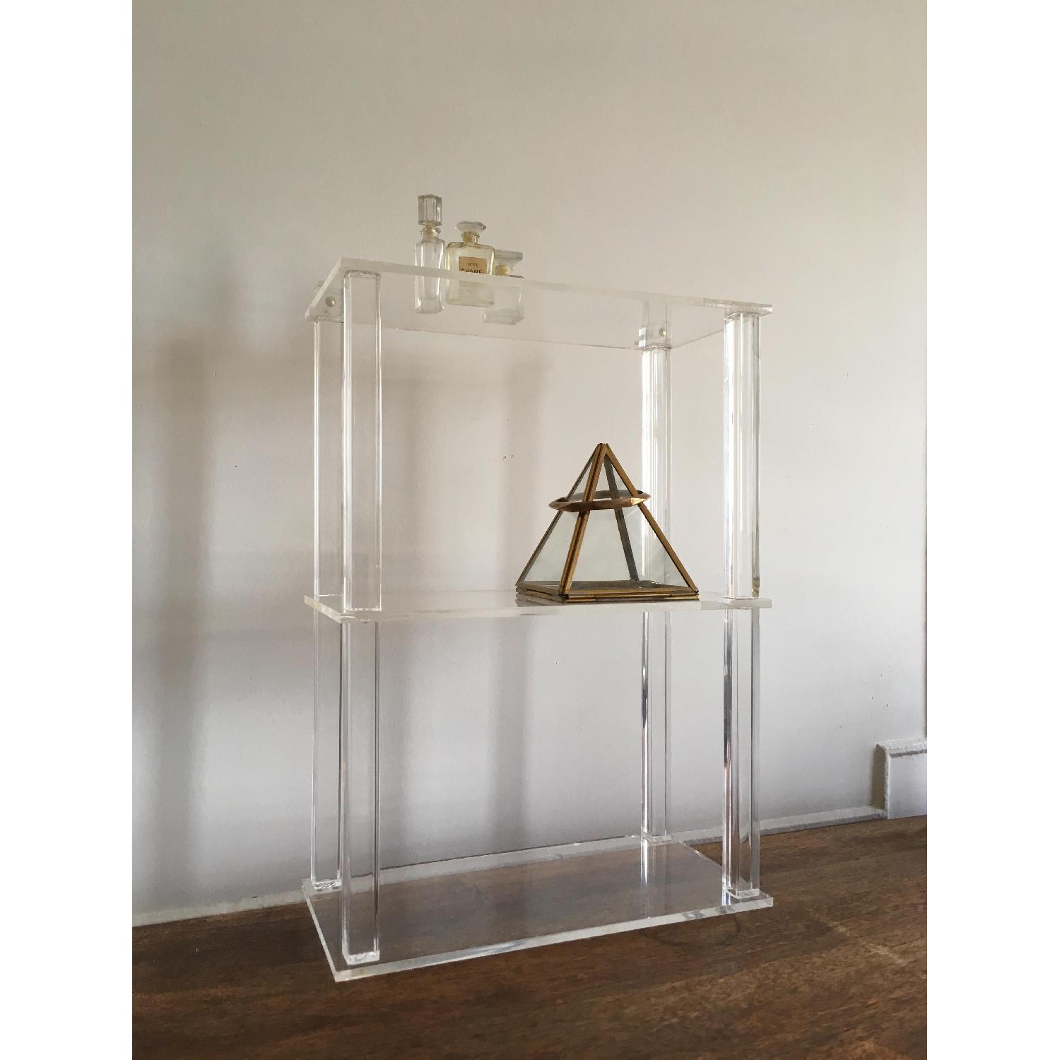 Vintage Lucite Acrylic Vanity Shelf/Curio Display - image-2