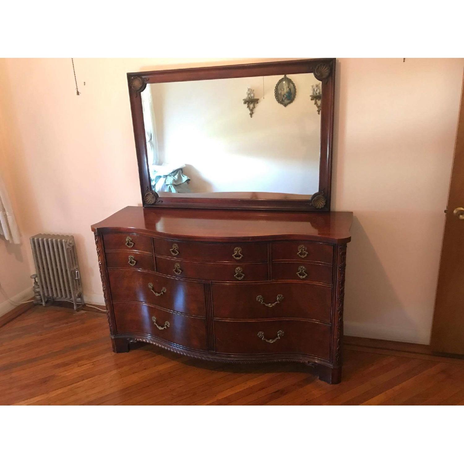 Antique 1930s Century Furniture 6 Piece Mahogany Bedroom Set - image-1