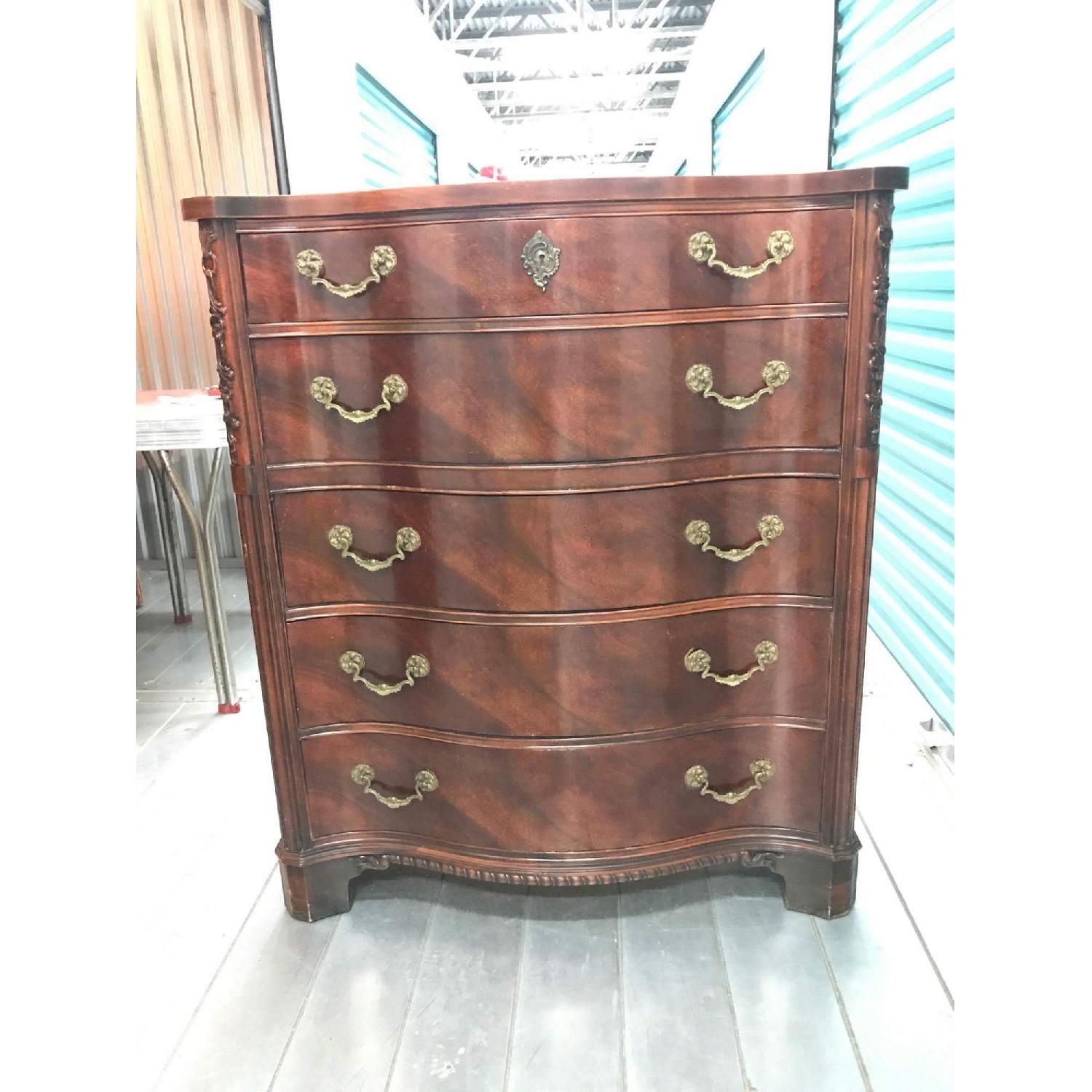 Antique 1930s Century Furniture 6 Piece Mahogany Bedroom Set - image-35