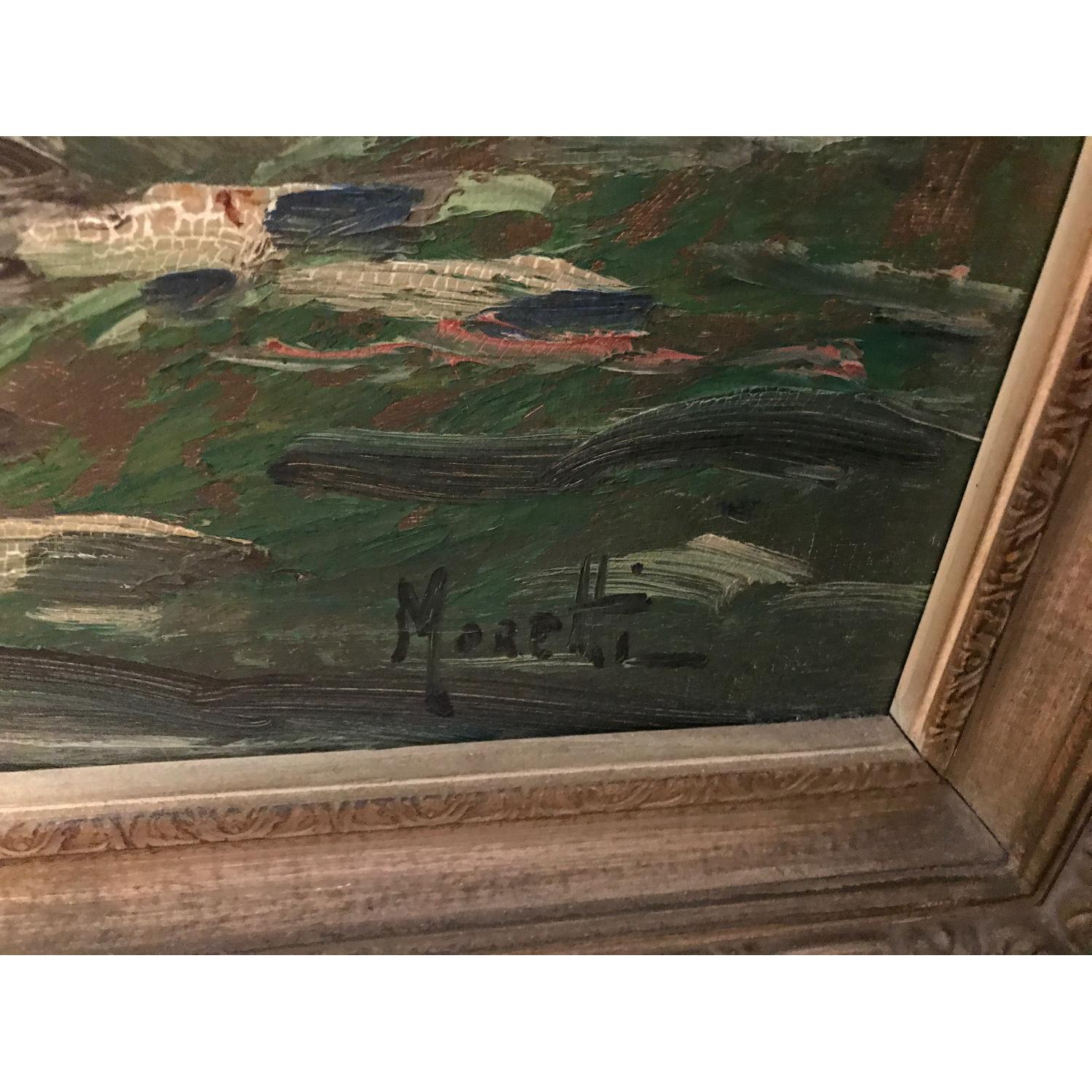 Antique Oil Painting On Canvas By Moretti - image-4