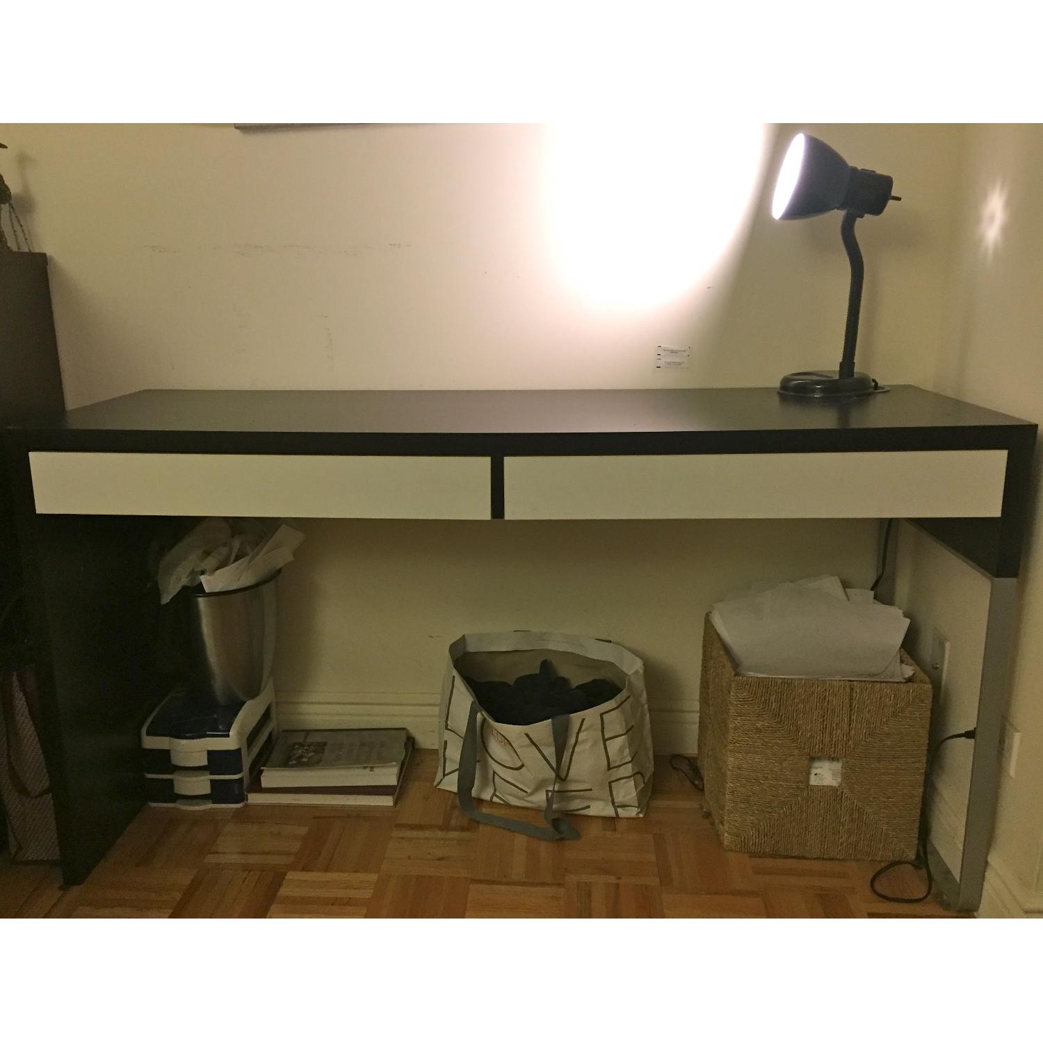 Ikea Micke Dark Wood Colored Desk - image-1