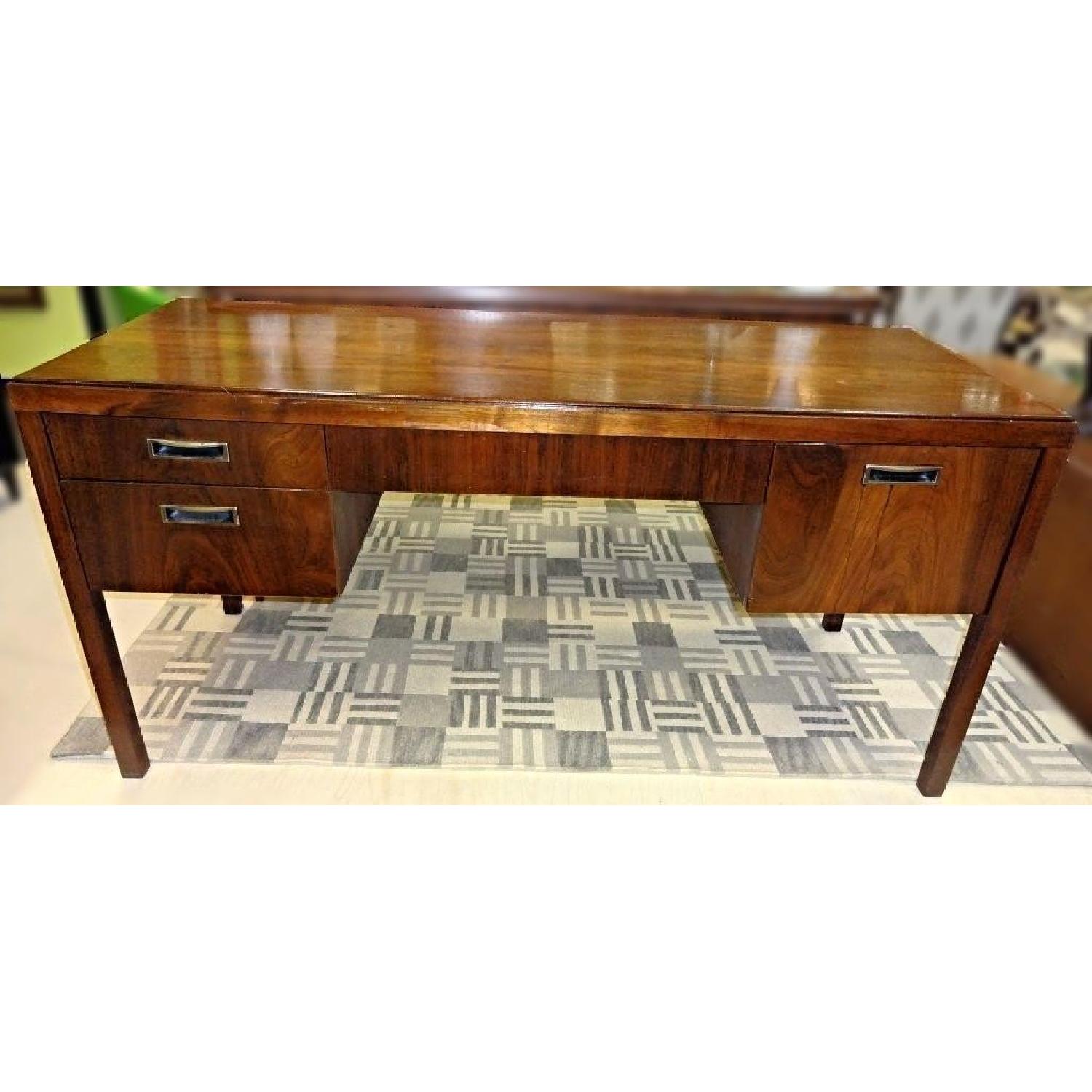 Vintage Mahogany Mid Century Modern Desk - image-1