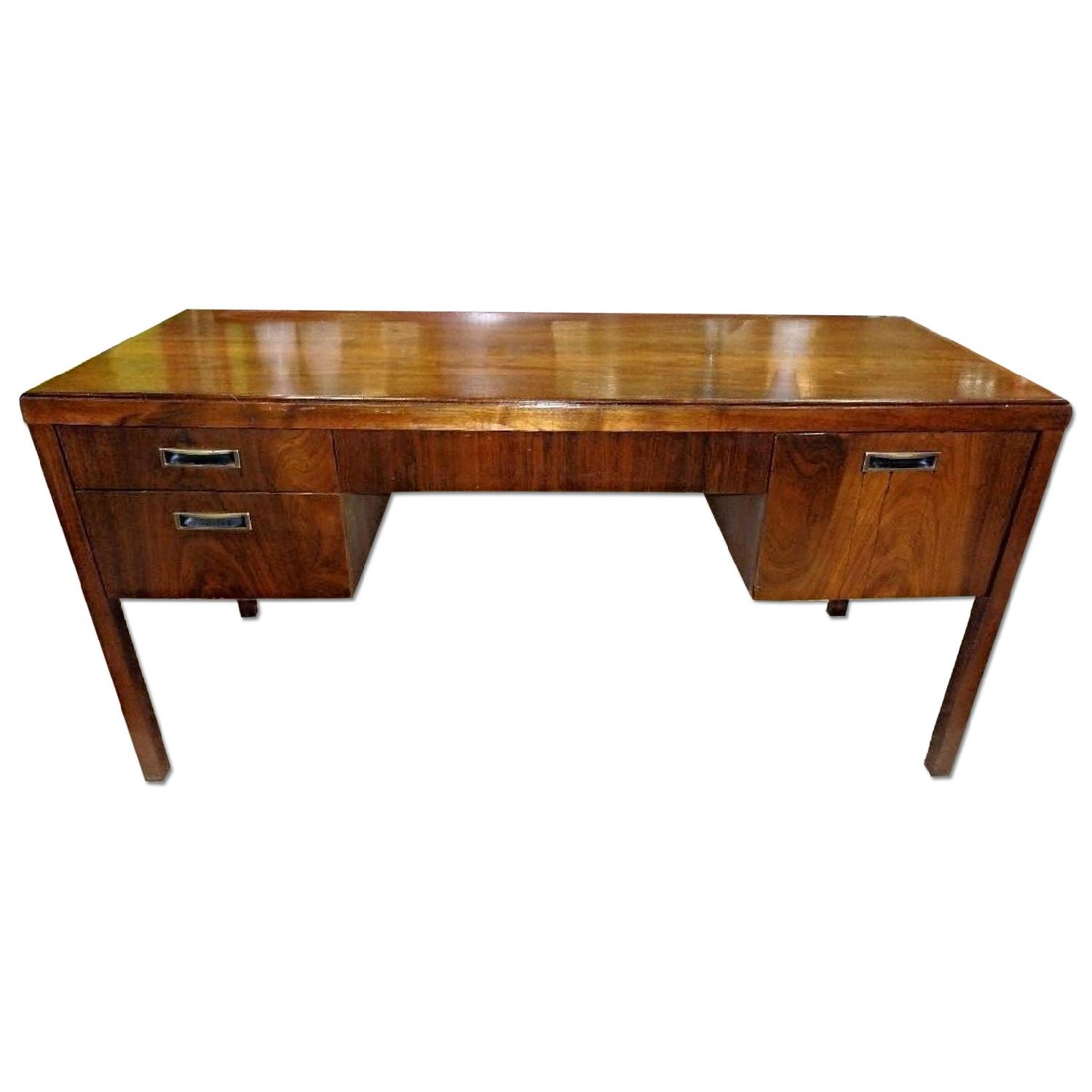 Vintage Mahogany Mid Century Modern Desk - image-0