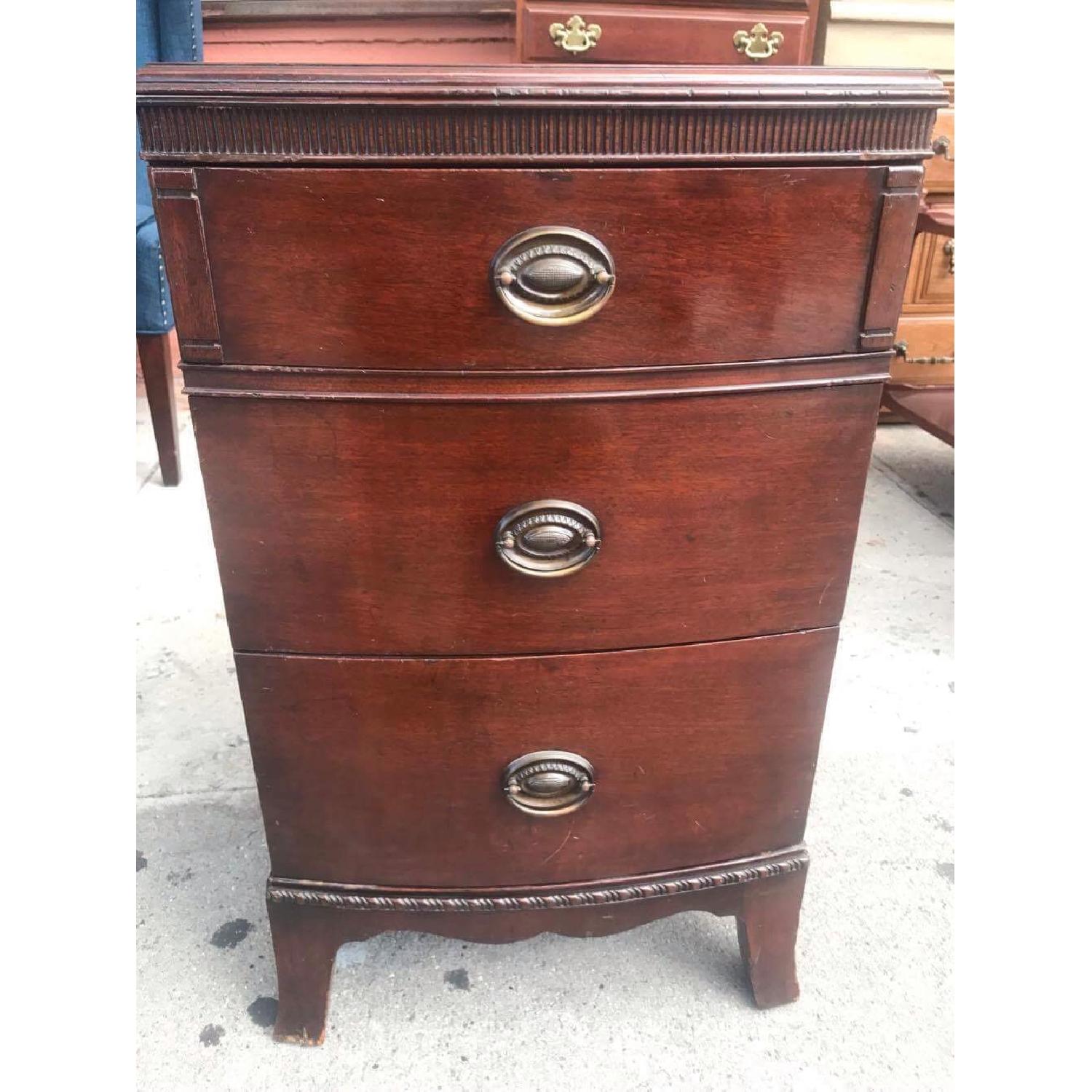 Antique 1930s Mahogany Nightstand - image-1