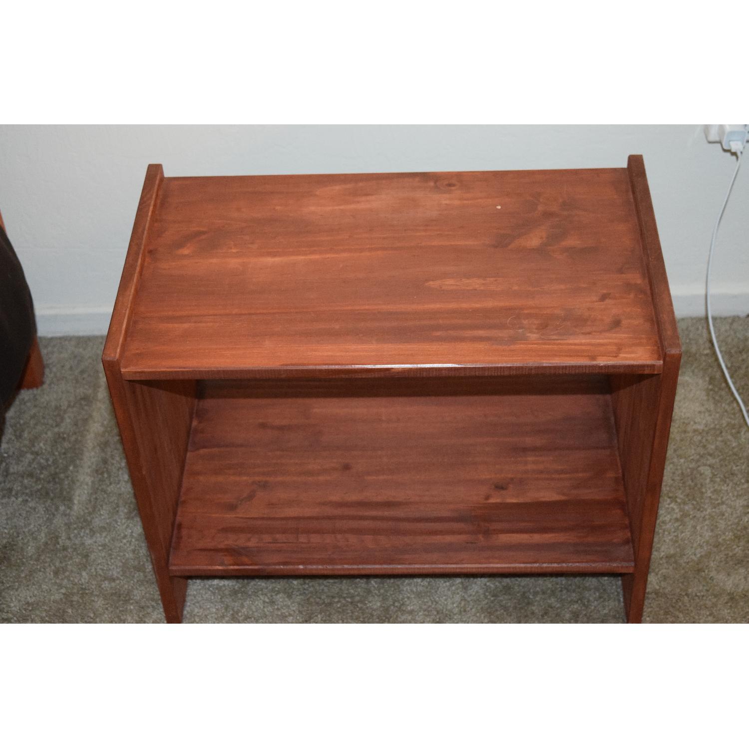 Ikea Tarva Stained Wood Bed Frame + 2 Nighstands - image-5