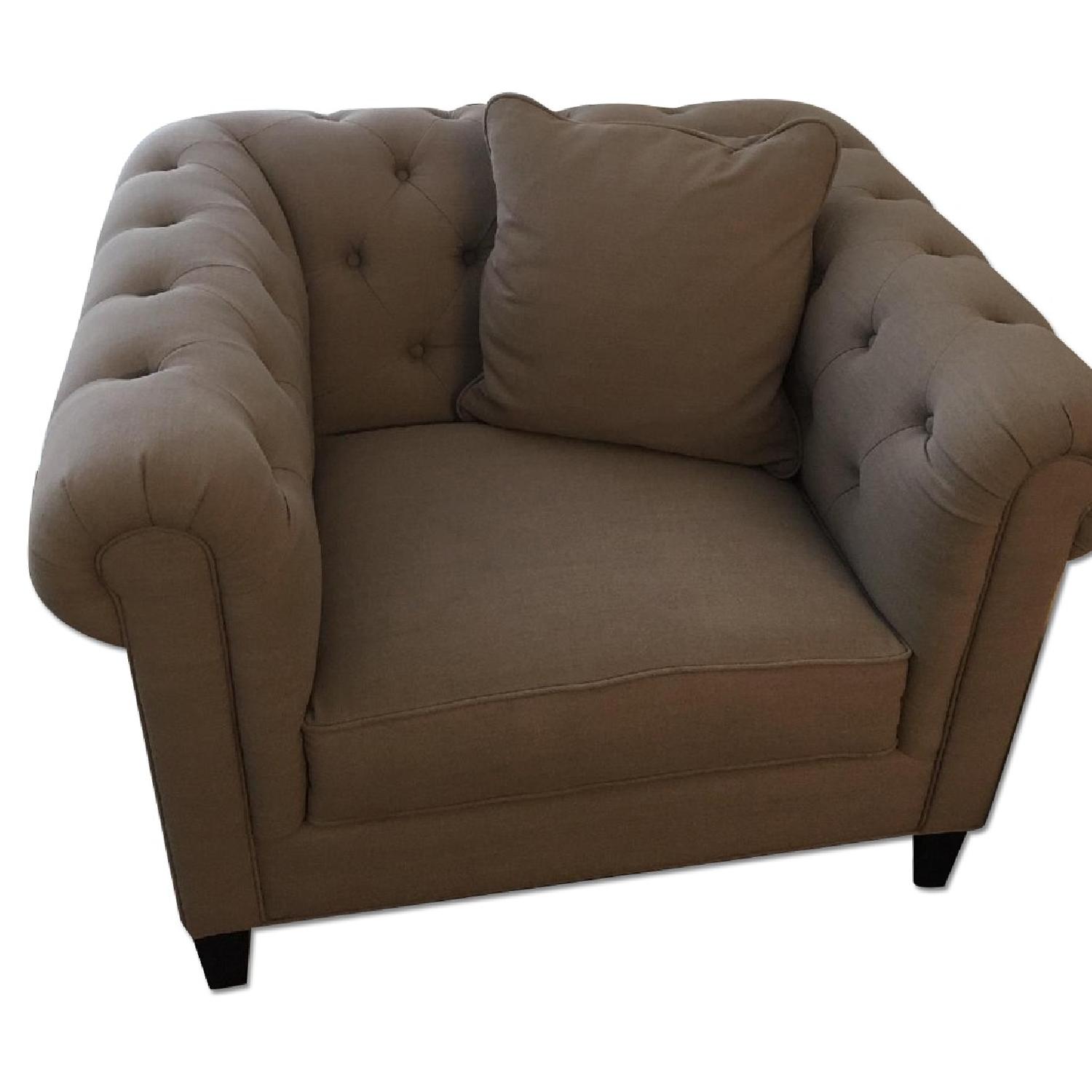 Macy's Grey Fabric Lounge Chair AptDeco