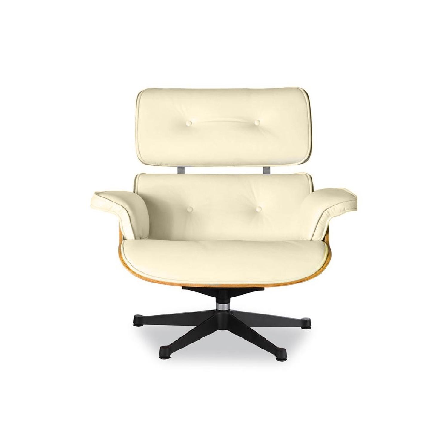 Eames Lounge Chair Replica in Cream - AptDeco Eames Lounge Chair Replica in Cream - AptDeco