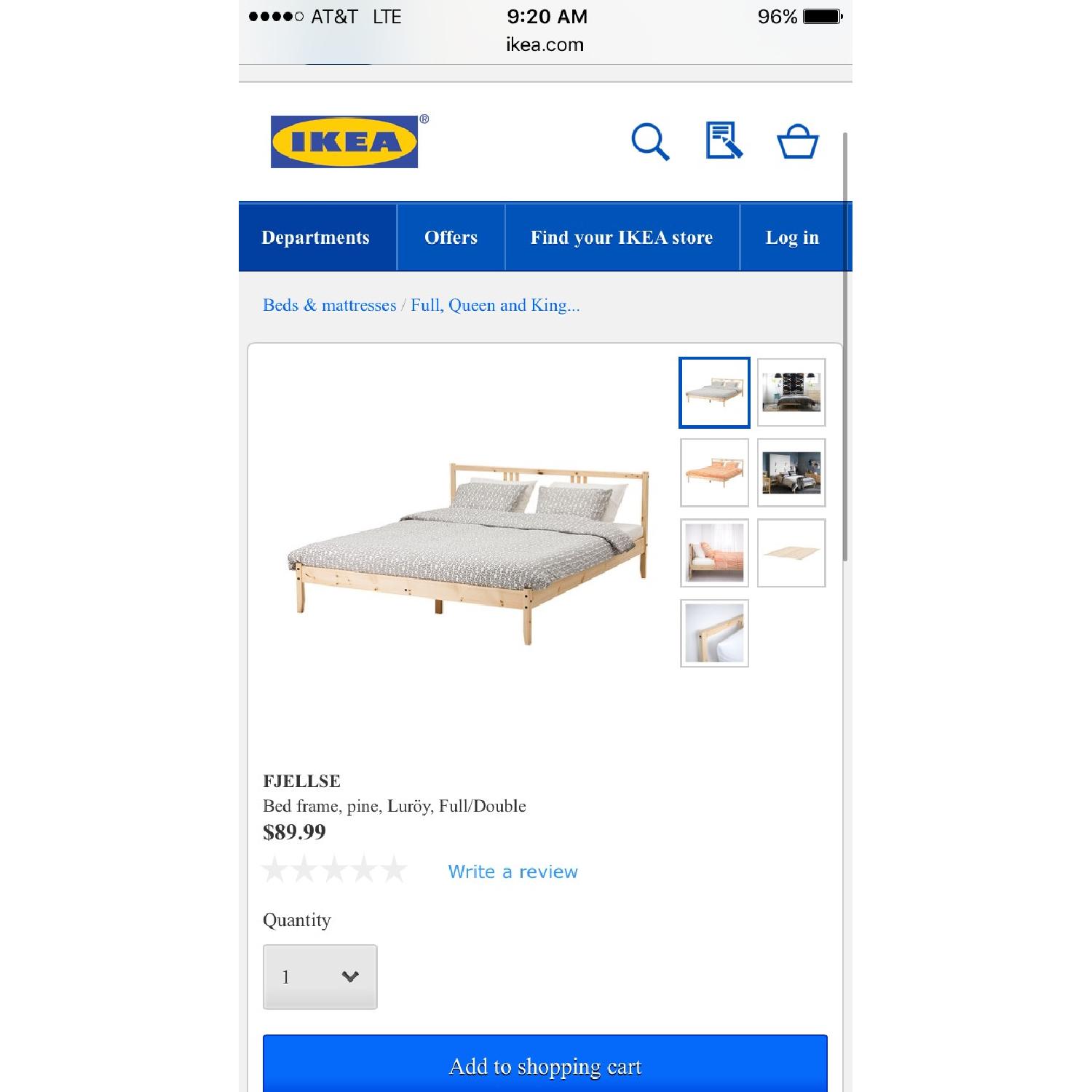Ikea Fjellse Full Bed Frame w/ Slats - image-1
