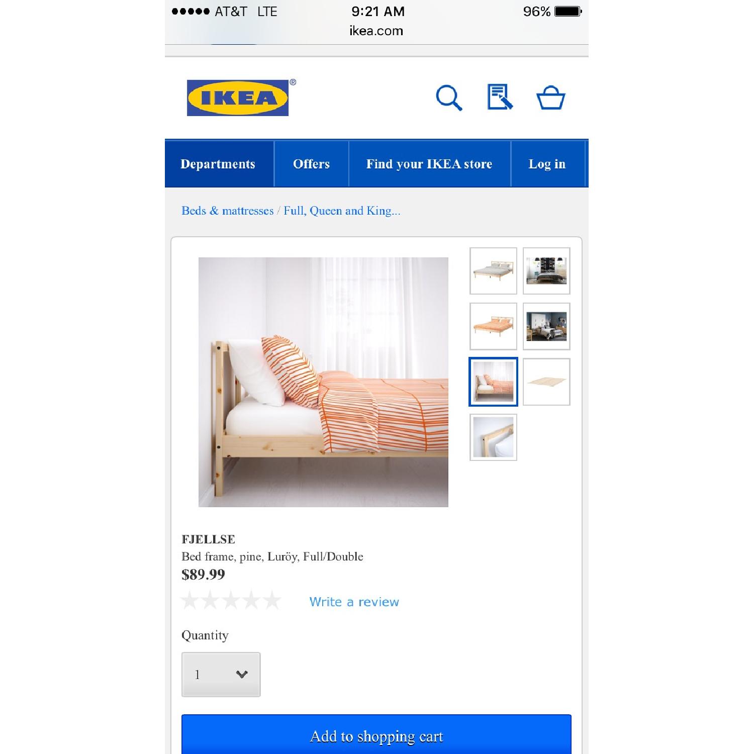 Ikea Fjellse Full Bed Frame w/ Slats - image-2