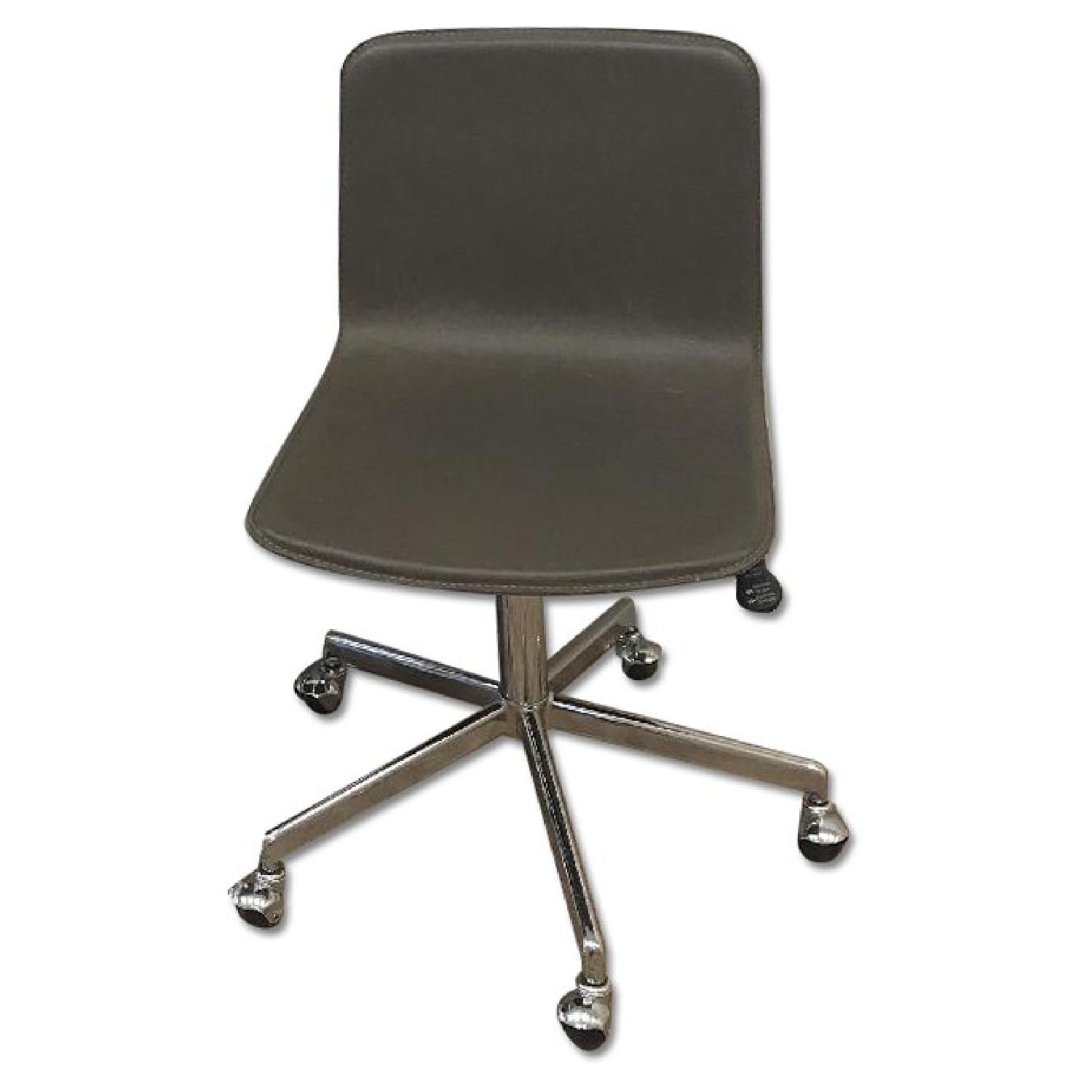 CB2 Form Leather Rolling Office Chairs AptDeco
