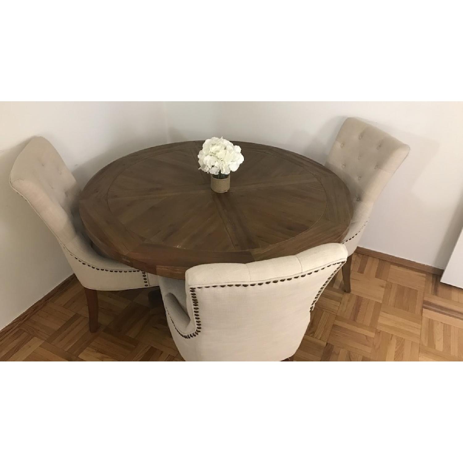 El Dorado Furniture Wilma/Ronda Natural Elm Wood Table w/ 4 Tufted Chairs - image-1