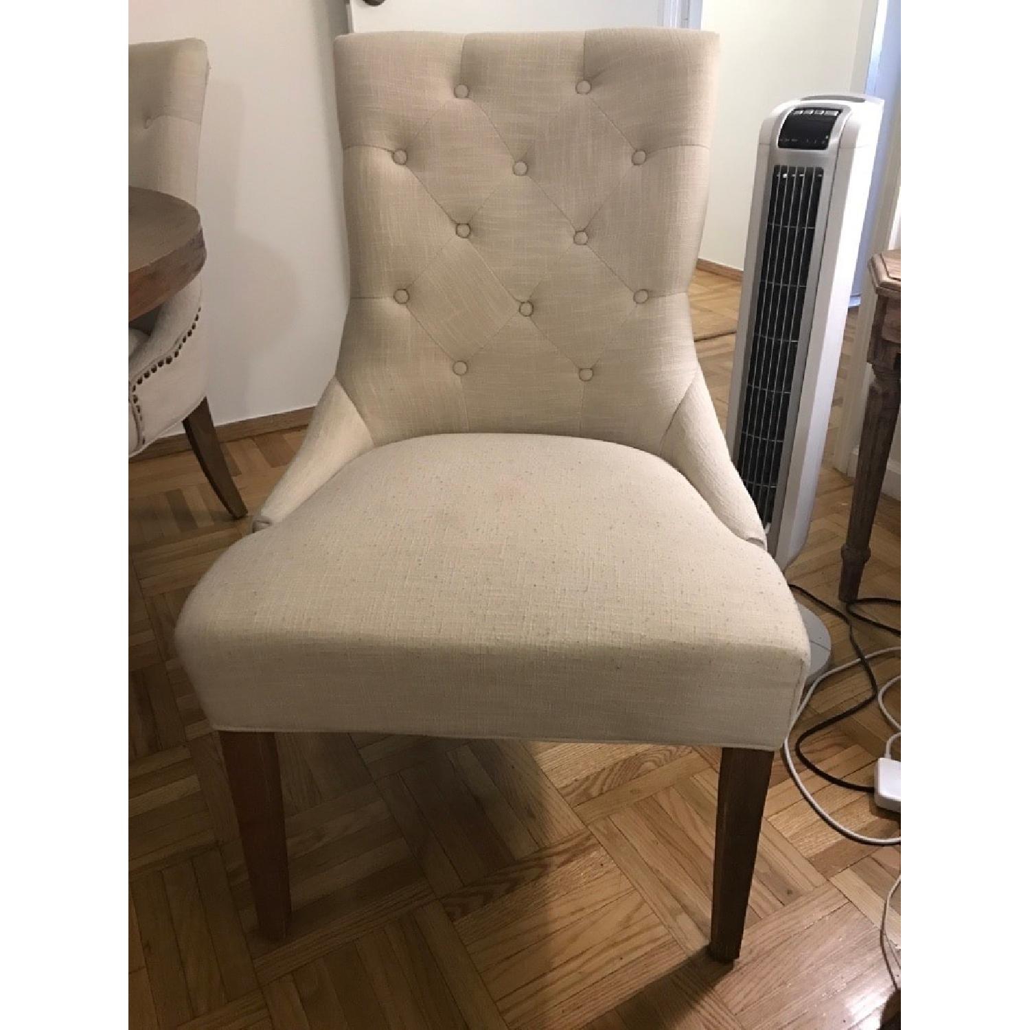 El Dorado Furniture Wilma/Ronda Natural Elm Wood Table w/ 4 Tufted Chairs - image-3