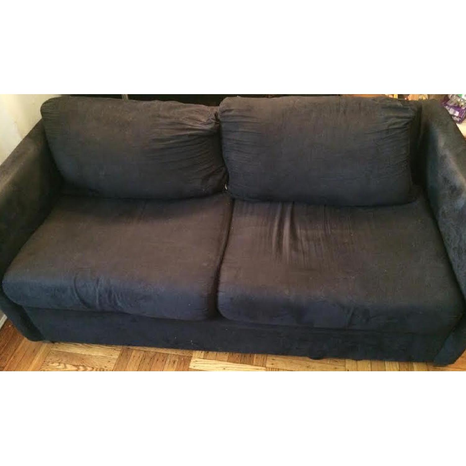 Hughes Furniture Matte Black Sofa - image-1