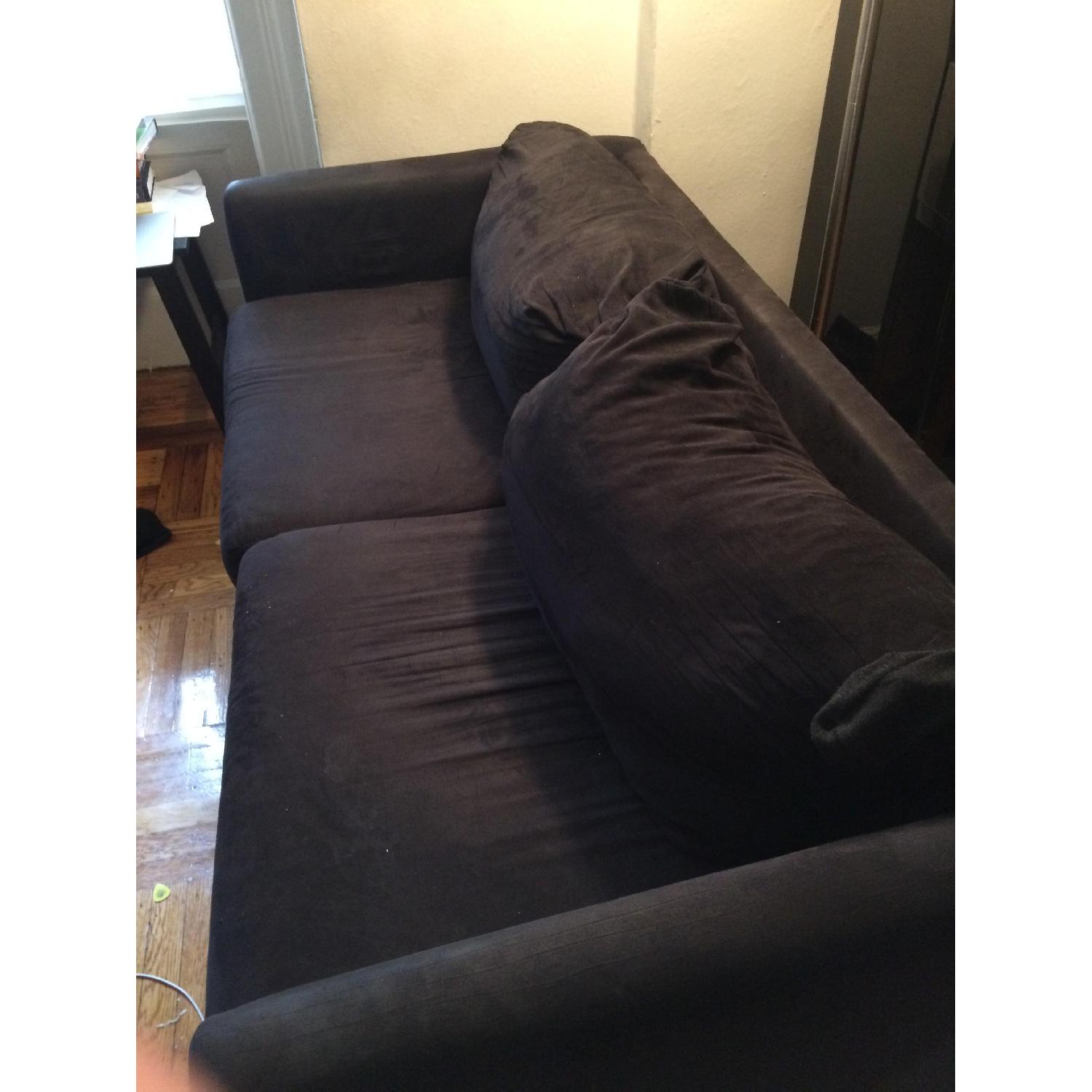 Hughes Furniture Matte Black Sofa - image-2