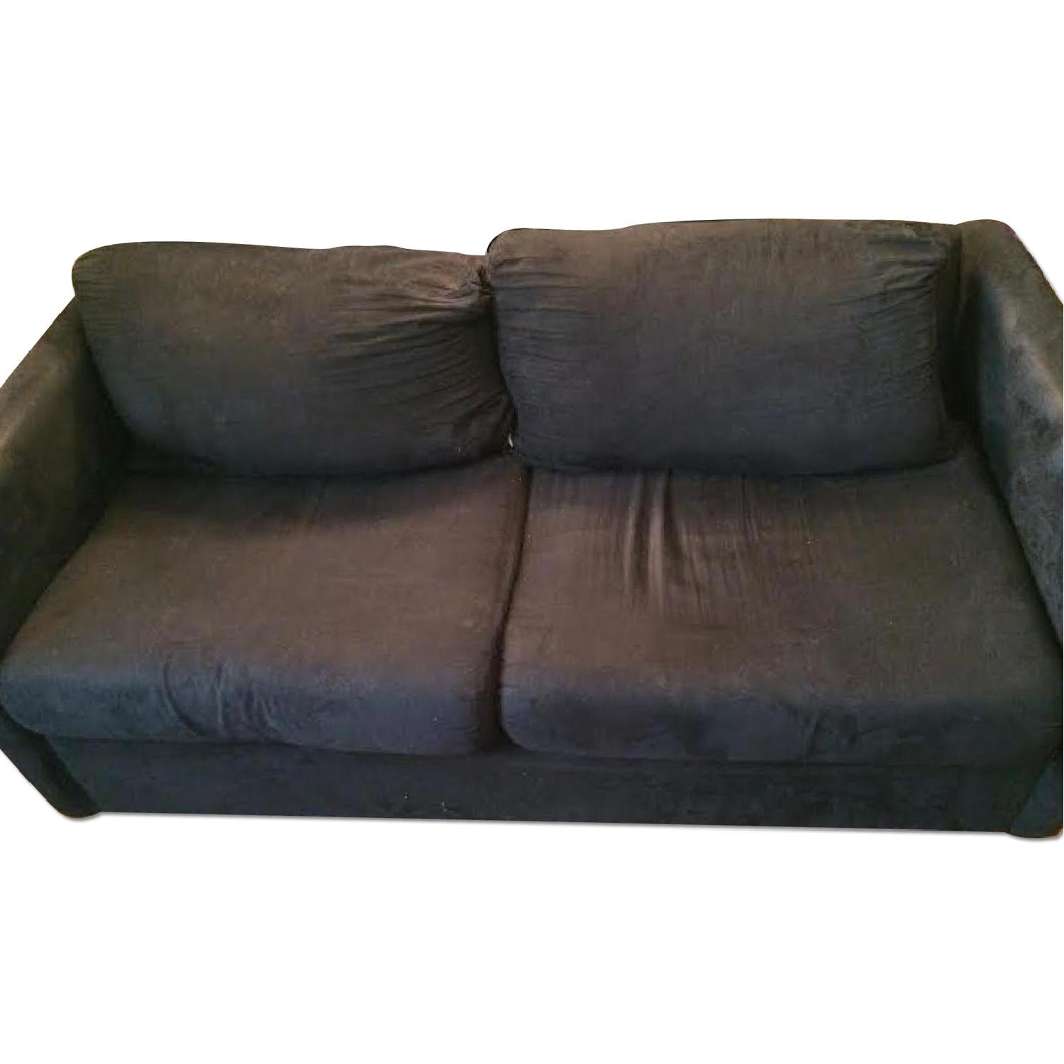Hughes Furniture Matte Black Sofa - image-0