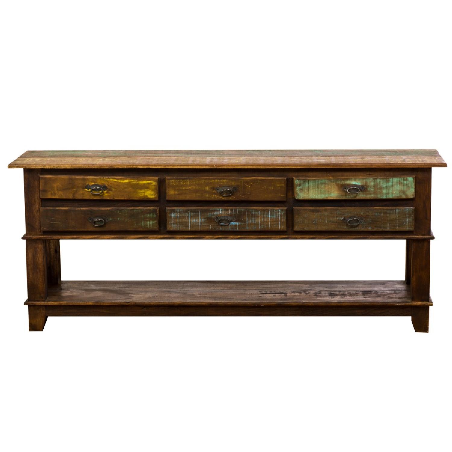 Antique 6 Drawer Console Table - AptDeco