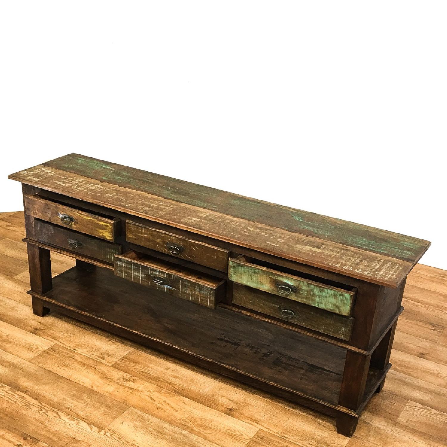 Antique 6 Drawer Console Table - AptDeco