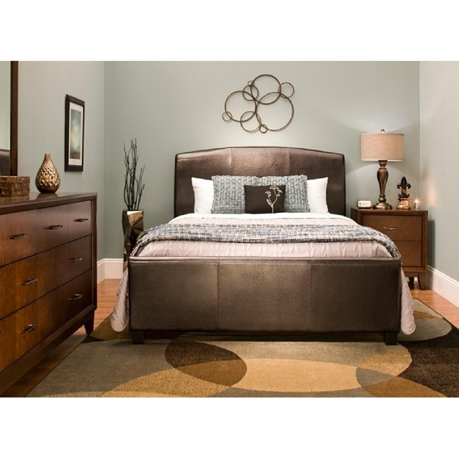Raymour & Flanigan Bartell Leather Upholstered Queen Bed - image-1