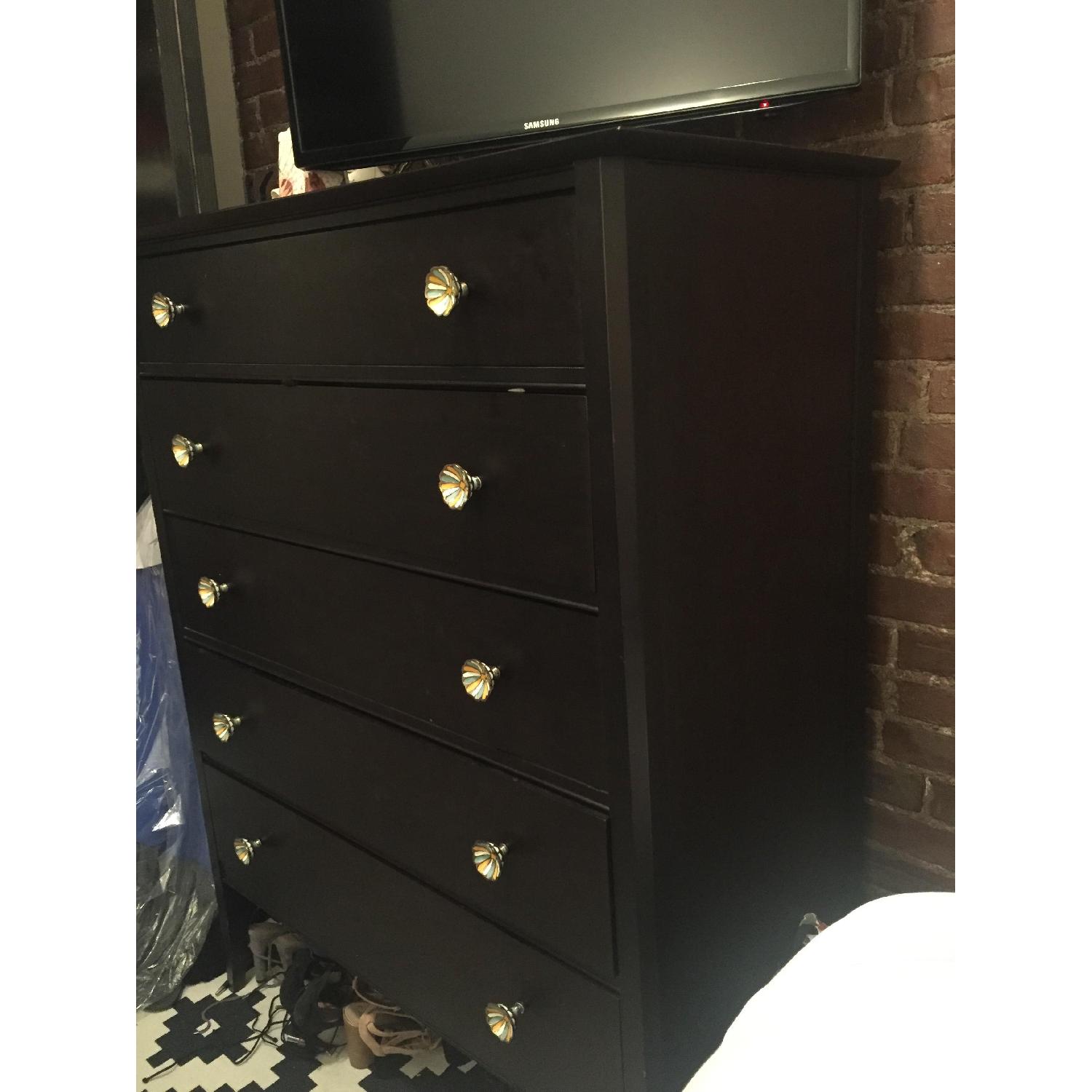 Crate & Barrel Tall 5 Drawer Dresser w/ Custom Knobs - image-2