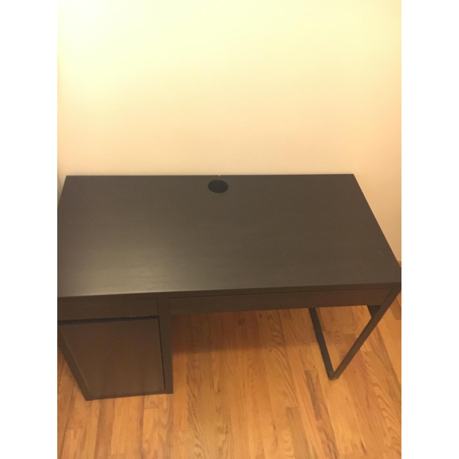 Micke Desk w/ Storage in Black - image-1