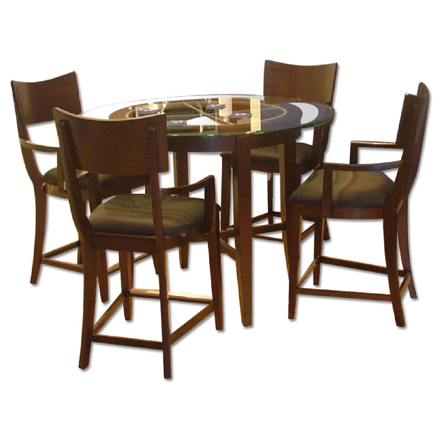 High Top Dining Room Table w/ 4 Cushion Chairs AptDeco