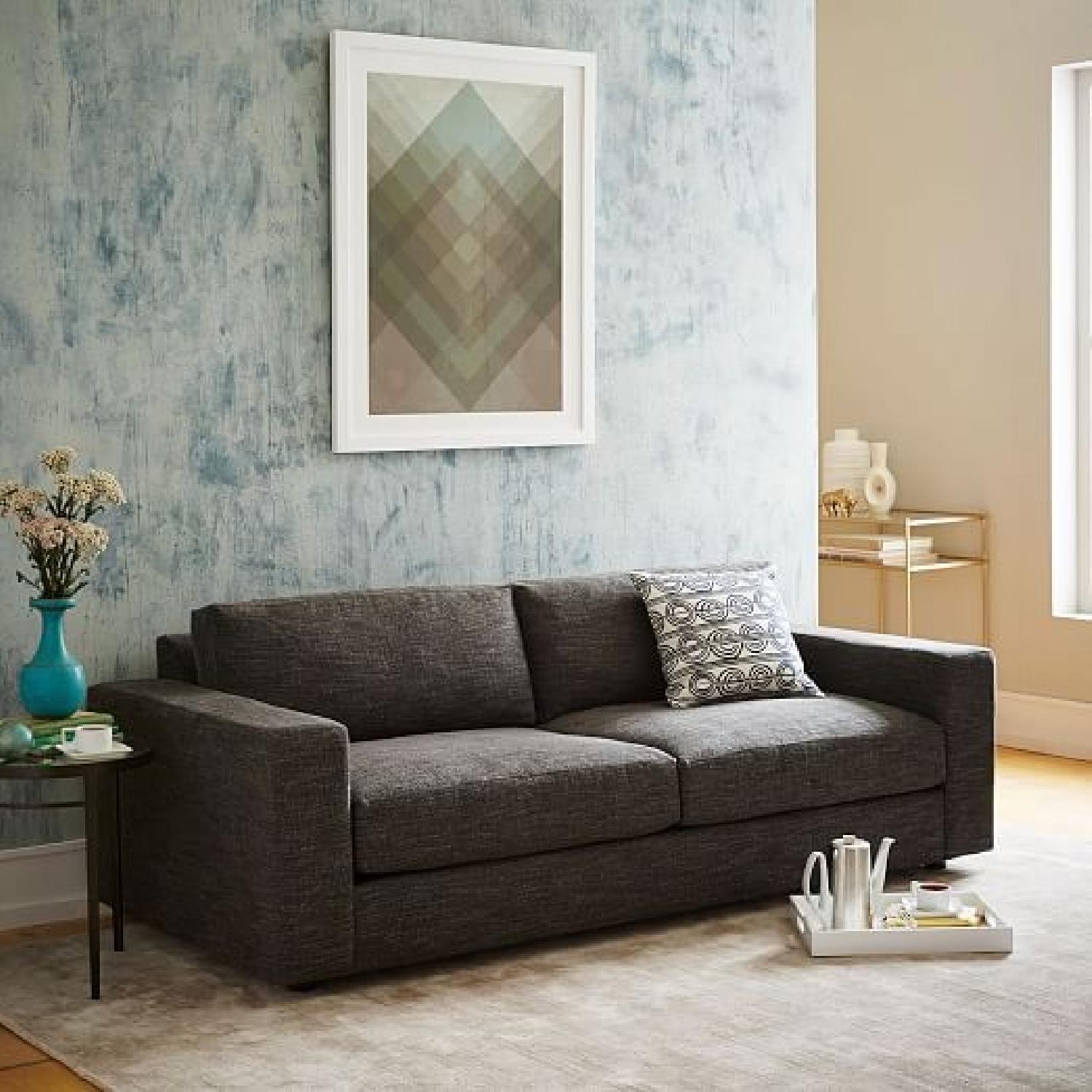 West Elm Urban Heather Tweed Sofa in Charcoal Grey - image-6