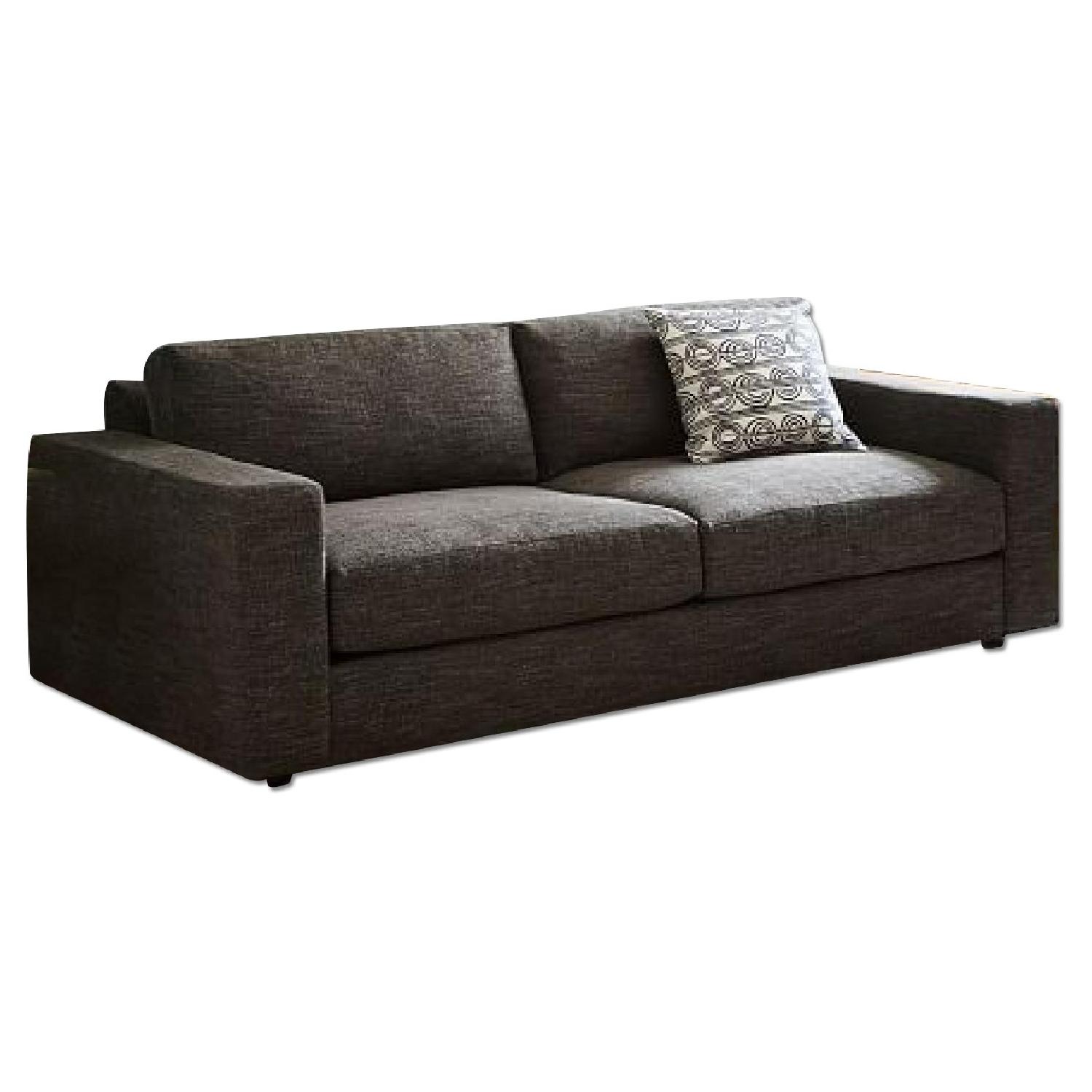 West Elm Urban Heather Tweed Sofa in Charcoal Grey - image-0